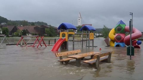 Baden-Württemberg: Teile von Ochsenhausen überflutet