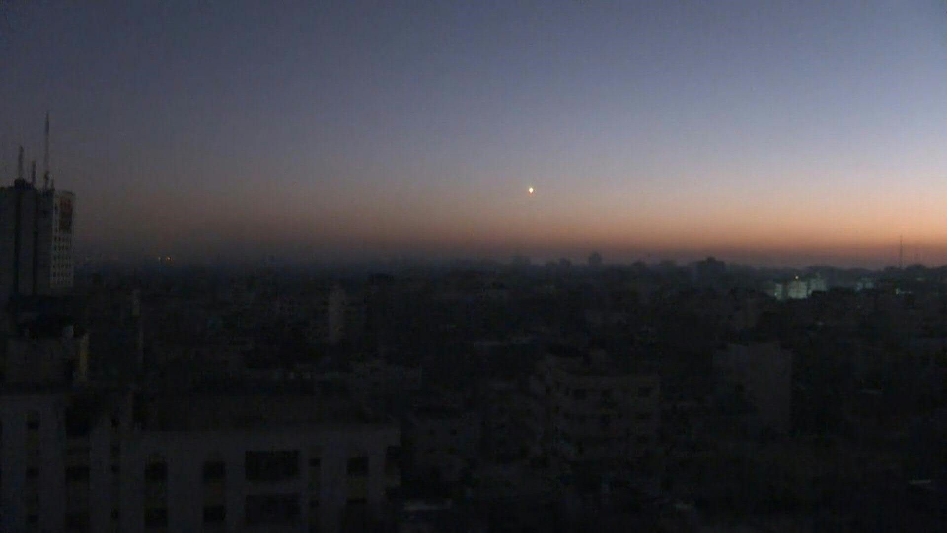 Flares fall, smoke rises over Gaza City