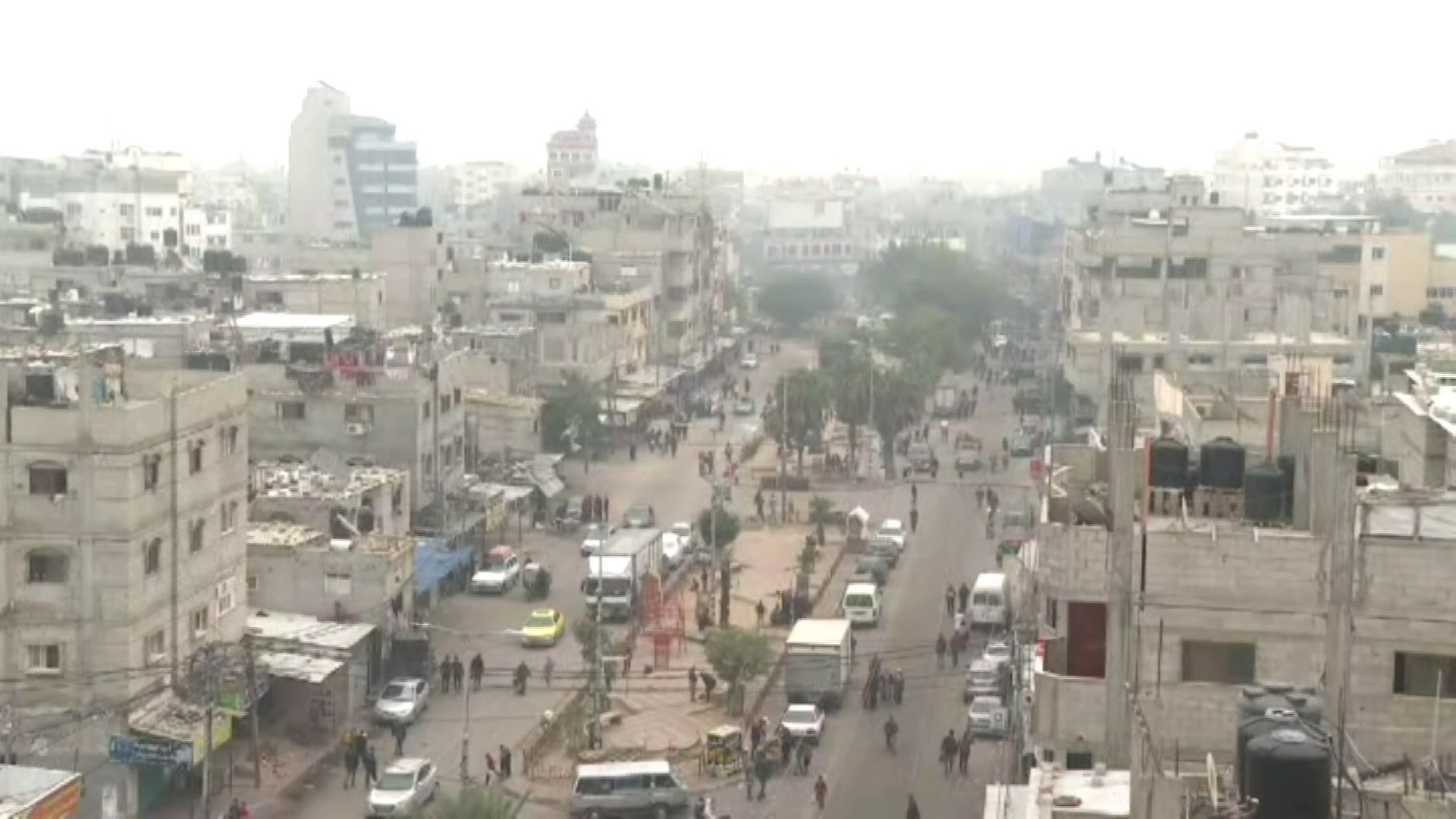 Skyline of Rafah as Israeli troops battle Hamas in southern Gaza
