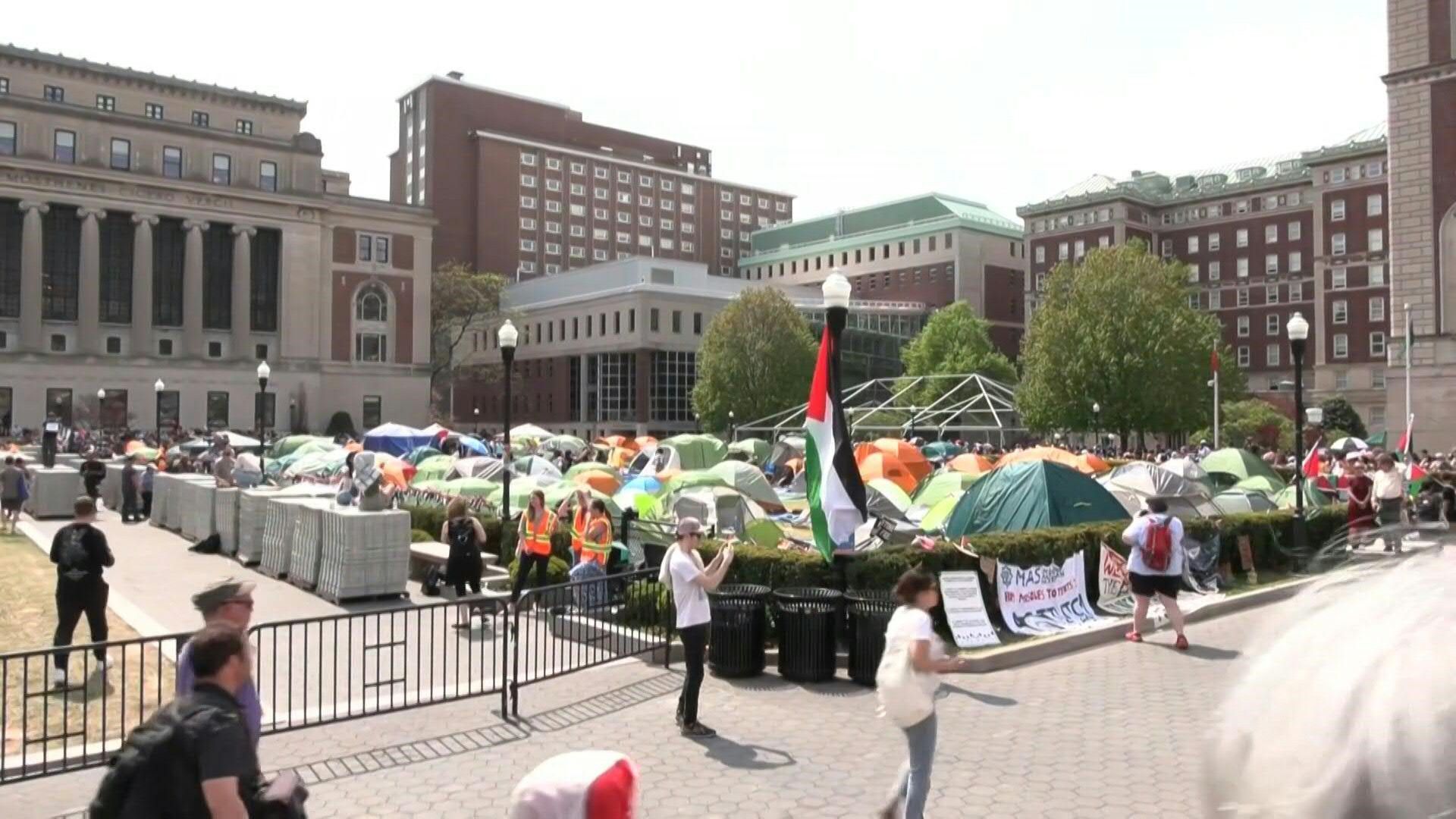 Protesters remain on campus at Columbia University ahead of encampment deadline