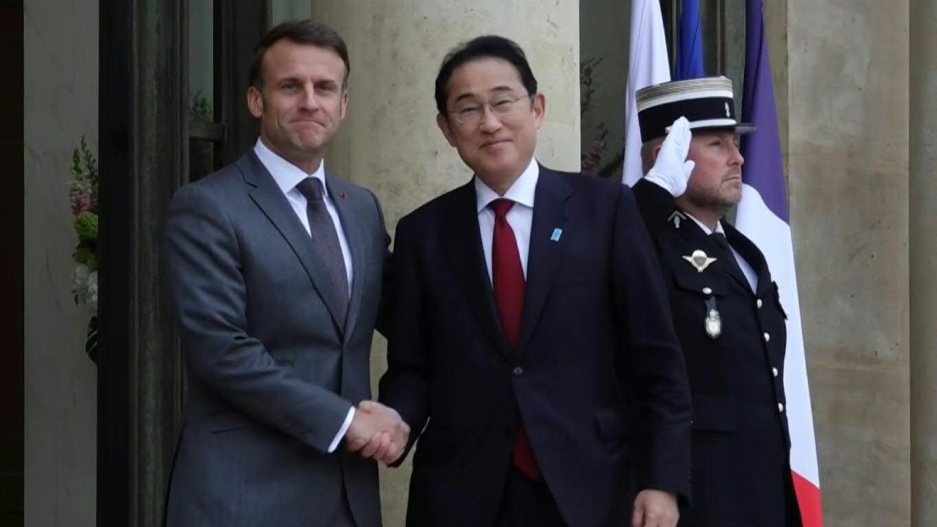 France's Macron receives Japanese PM at the Elysee