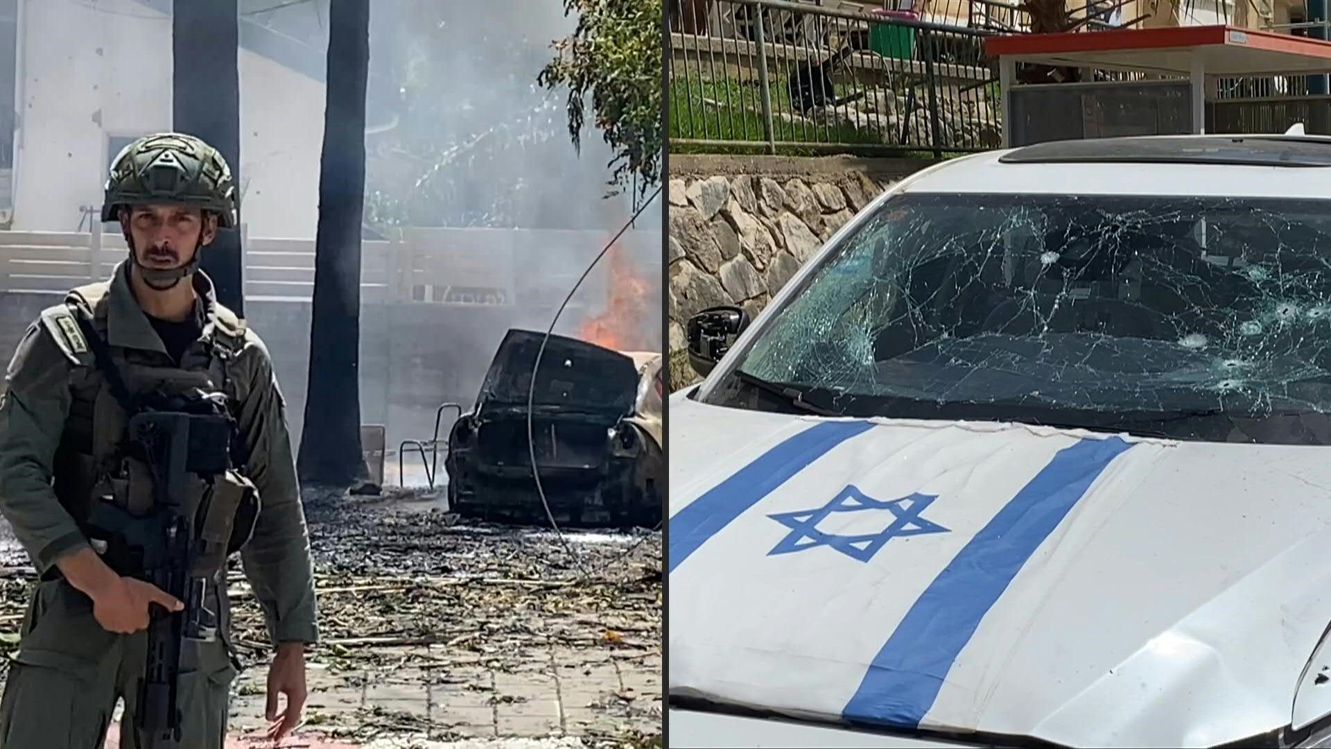 Aftermath of Hezbollah rocket attack on northern Israel
