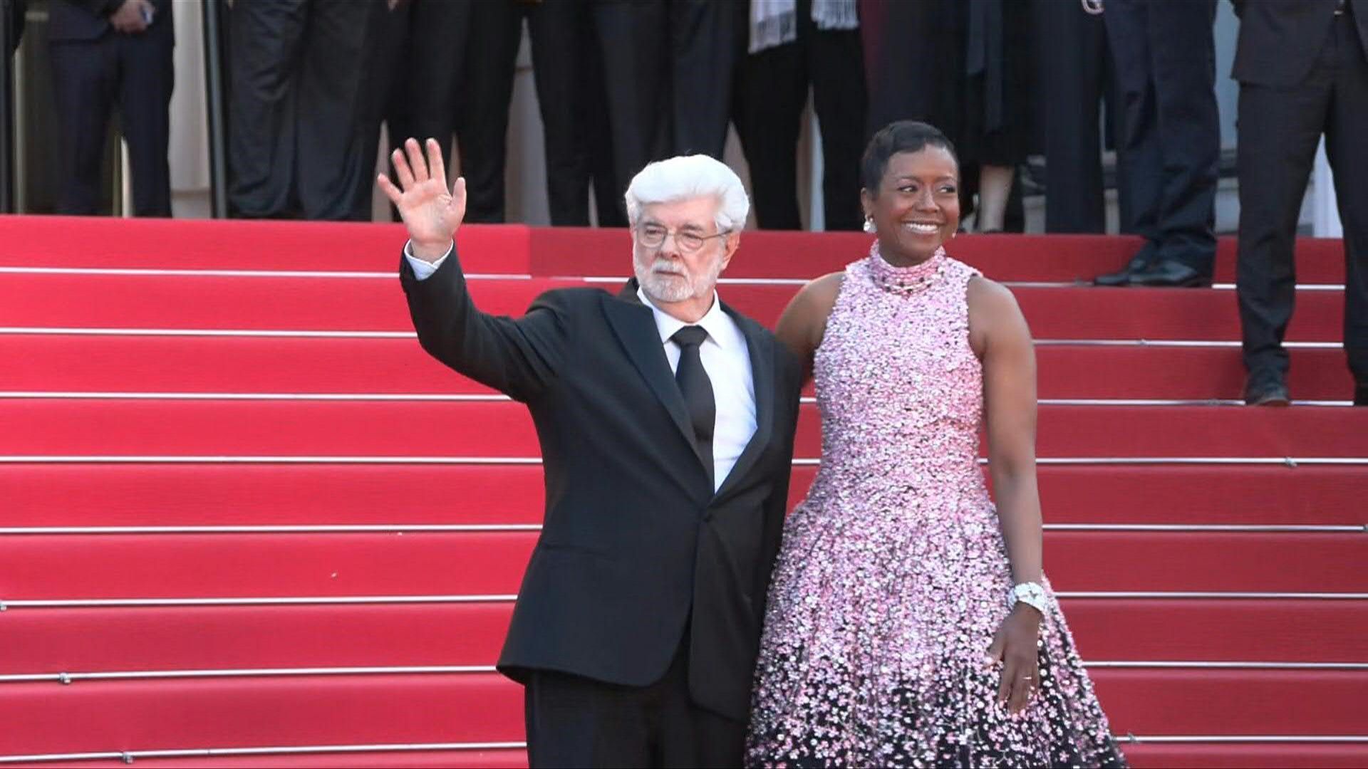 Cannes: George Lucas on the red carpet before receiving honorary Palme d'Or award