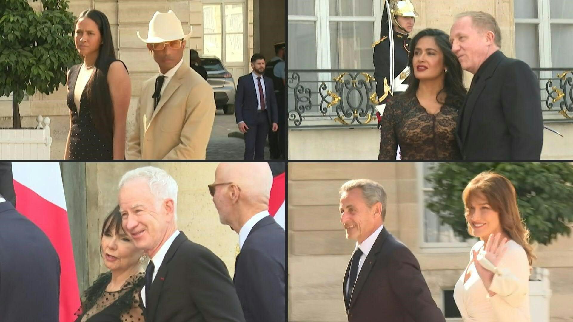 Famous faces arrive for Biden state dinner at the Elysee palace