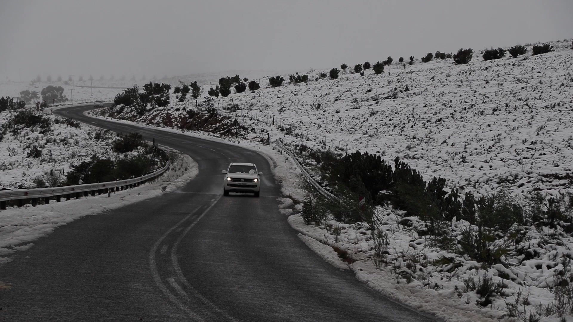 Snow falls over Western Cape in South Africa