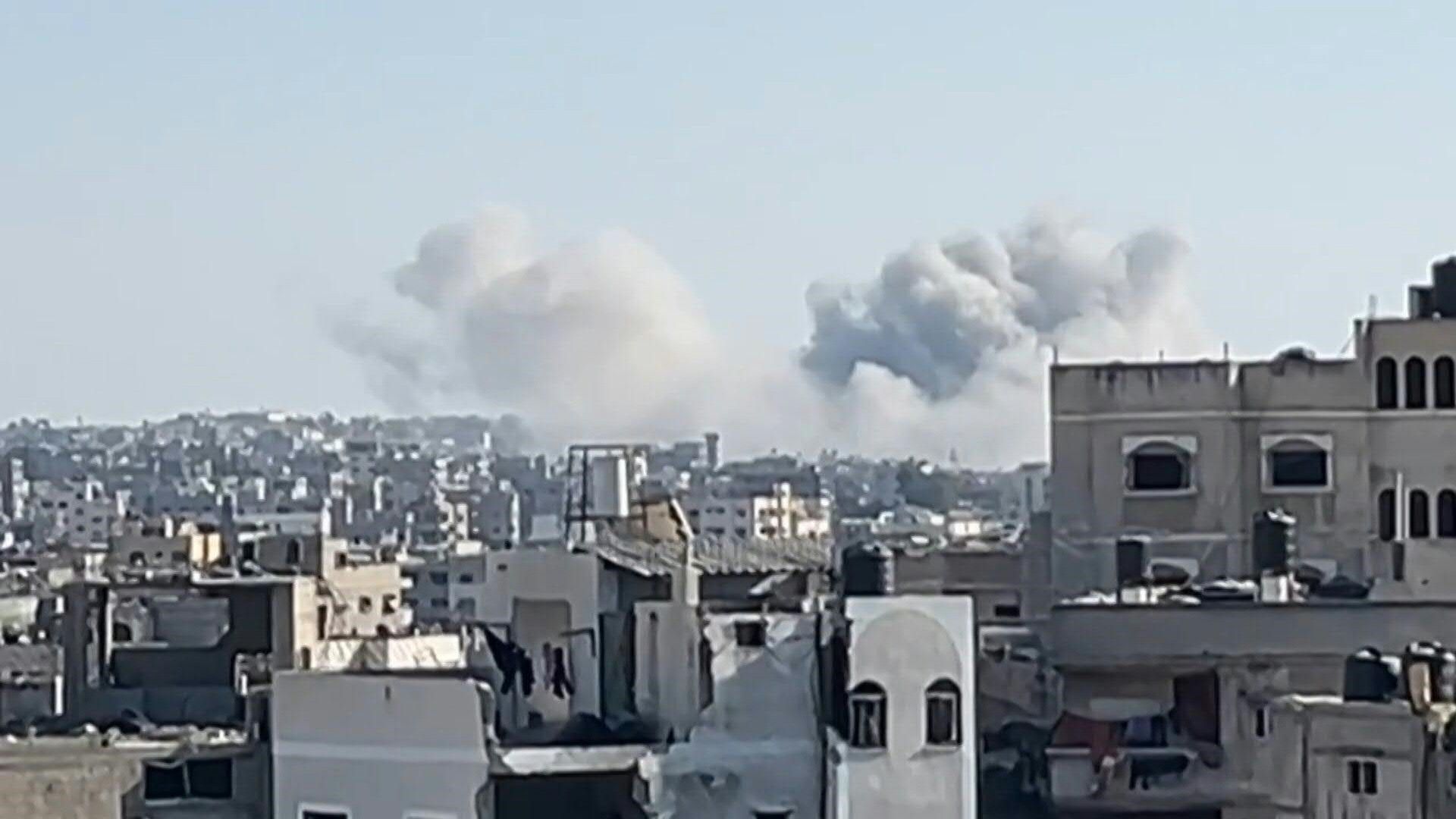 Smoke rises following Israeli strike on the northern Gaza Strip