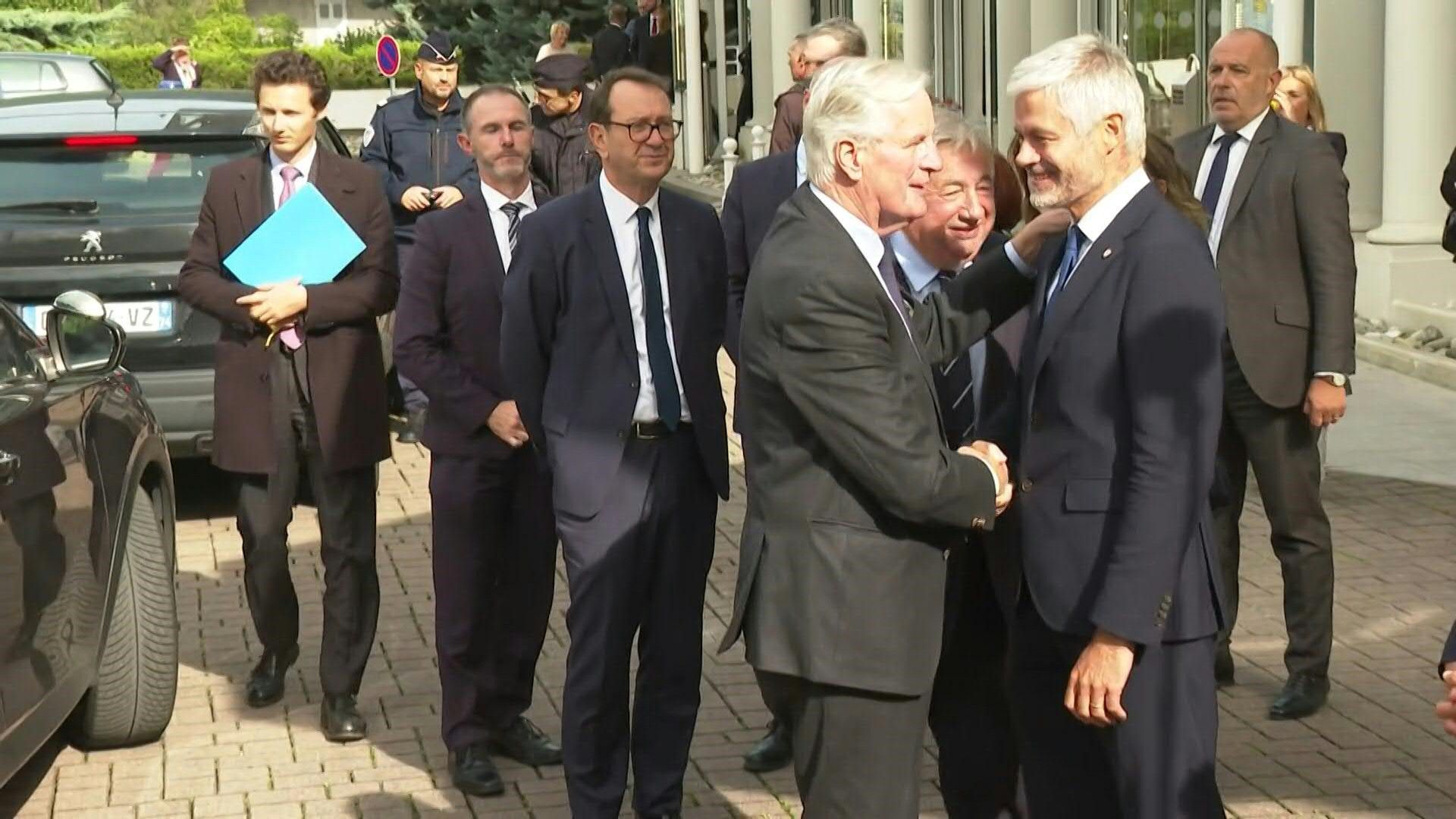 French PM Barnier arrives at Les Républicains' new parliamentary term opening