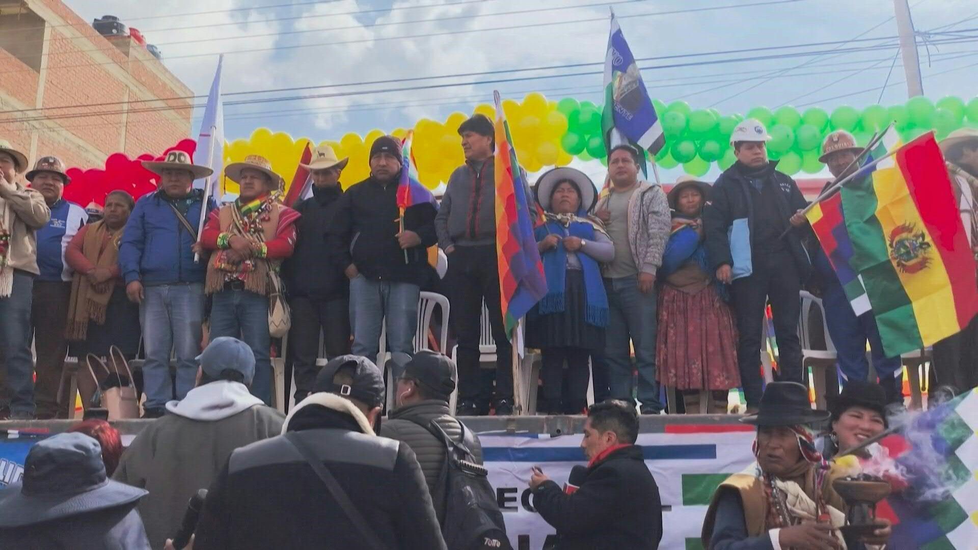 Ex-president Evo Morales, supporters gather ahead of march to La Paz