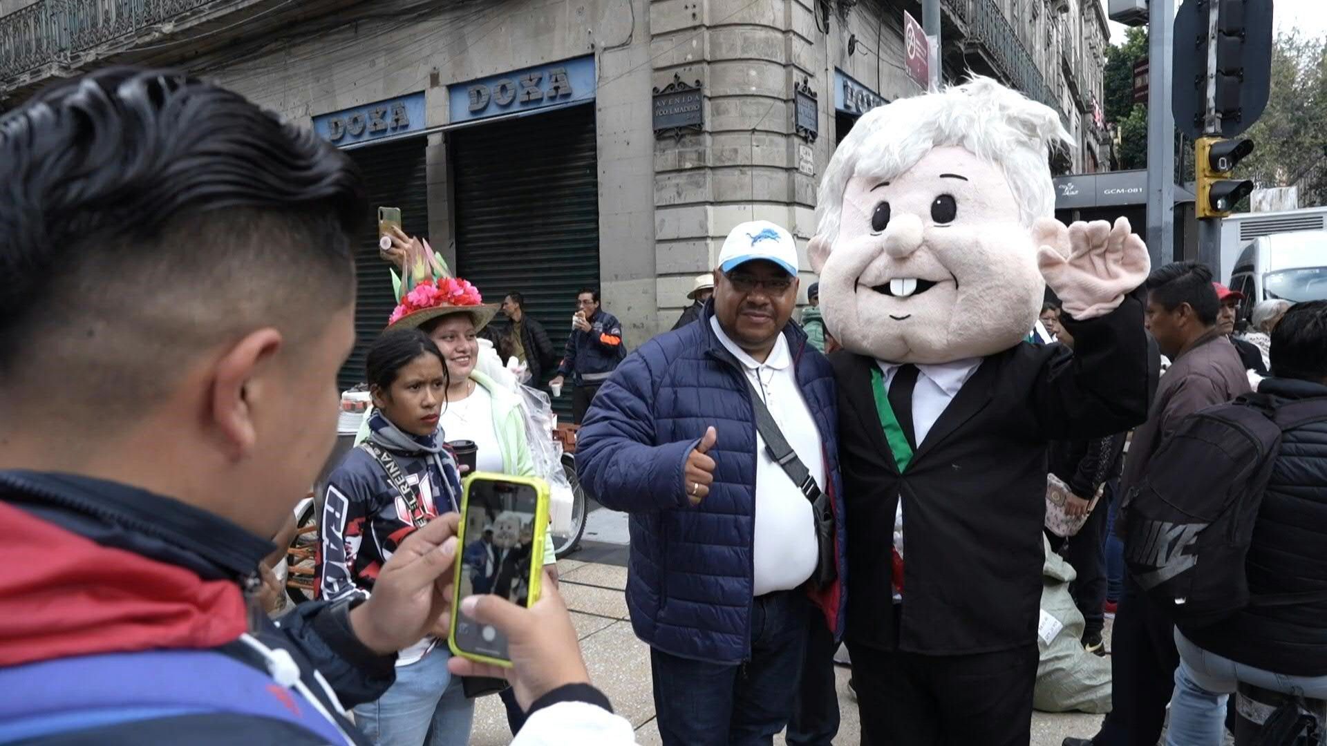 People gather outside Zocalo square ahead of Mexico president swearing-in ceremony