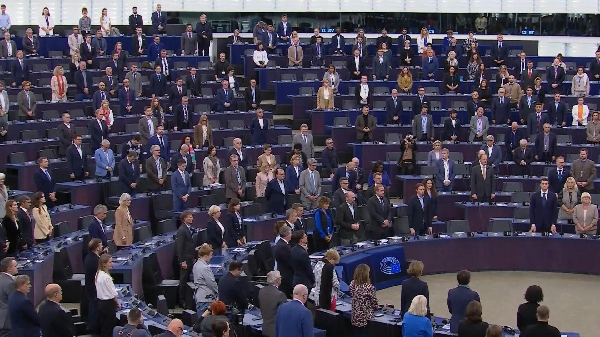 MEPs observe a minute's silence to commemorate October 7 anniversary