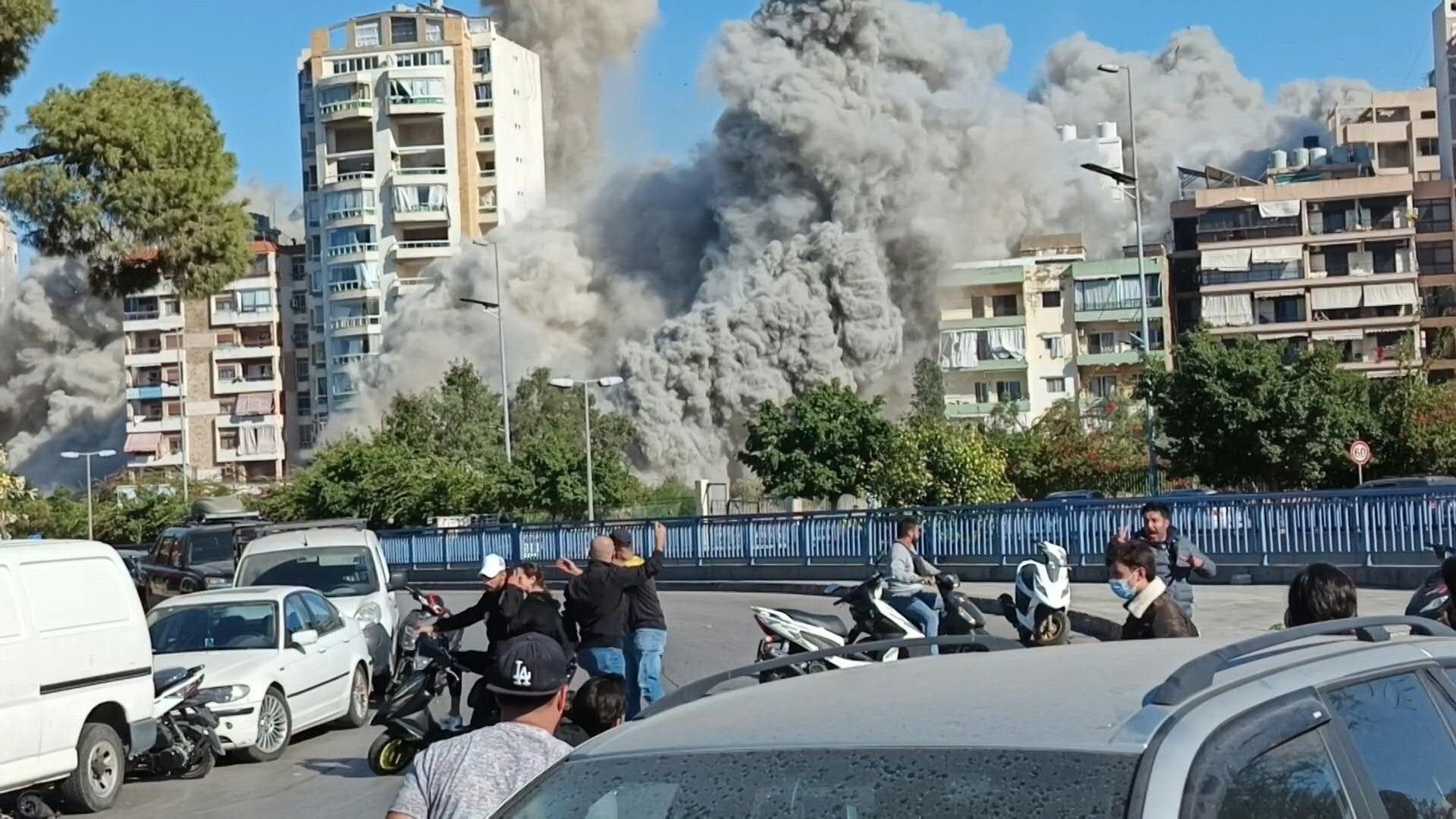 Footage captures moment Israeli strike hits building in Beirut's Chiyah