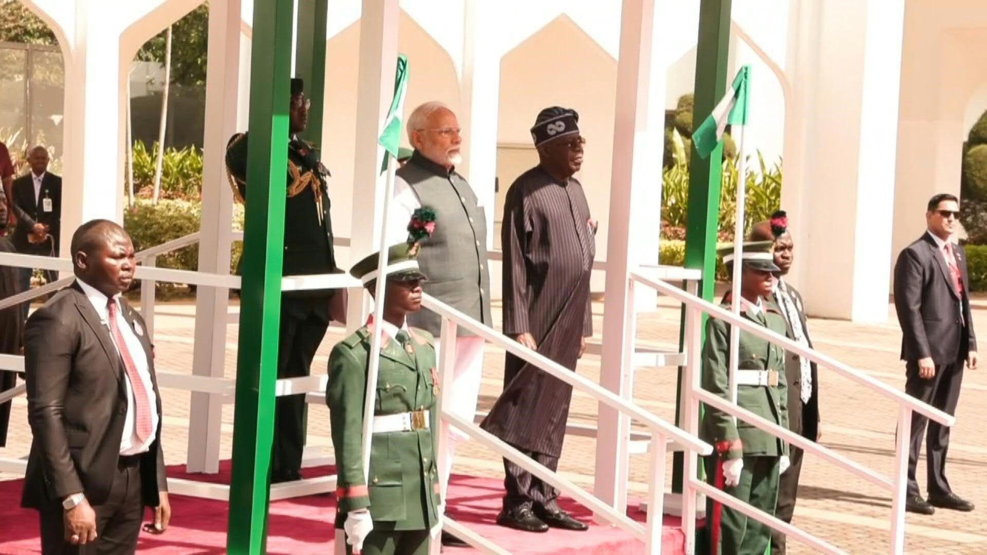 India's Prime Minister Narendra Modi meets with Nigeria's President Bola Tinubu