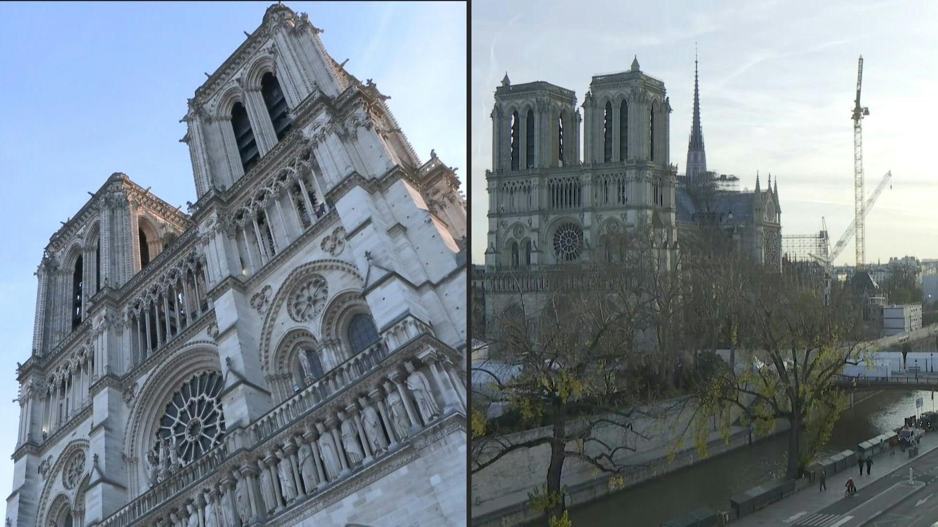 Notre Dame ahead of a final site visit by France's Macron