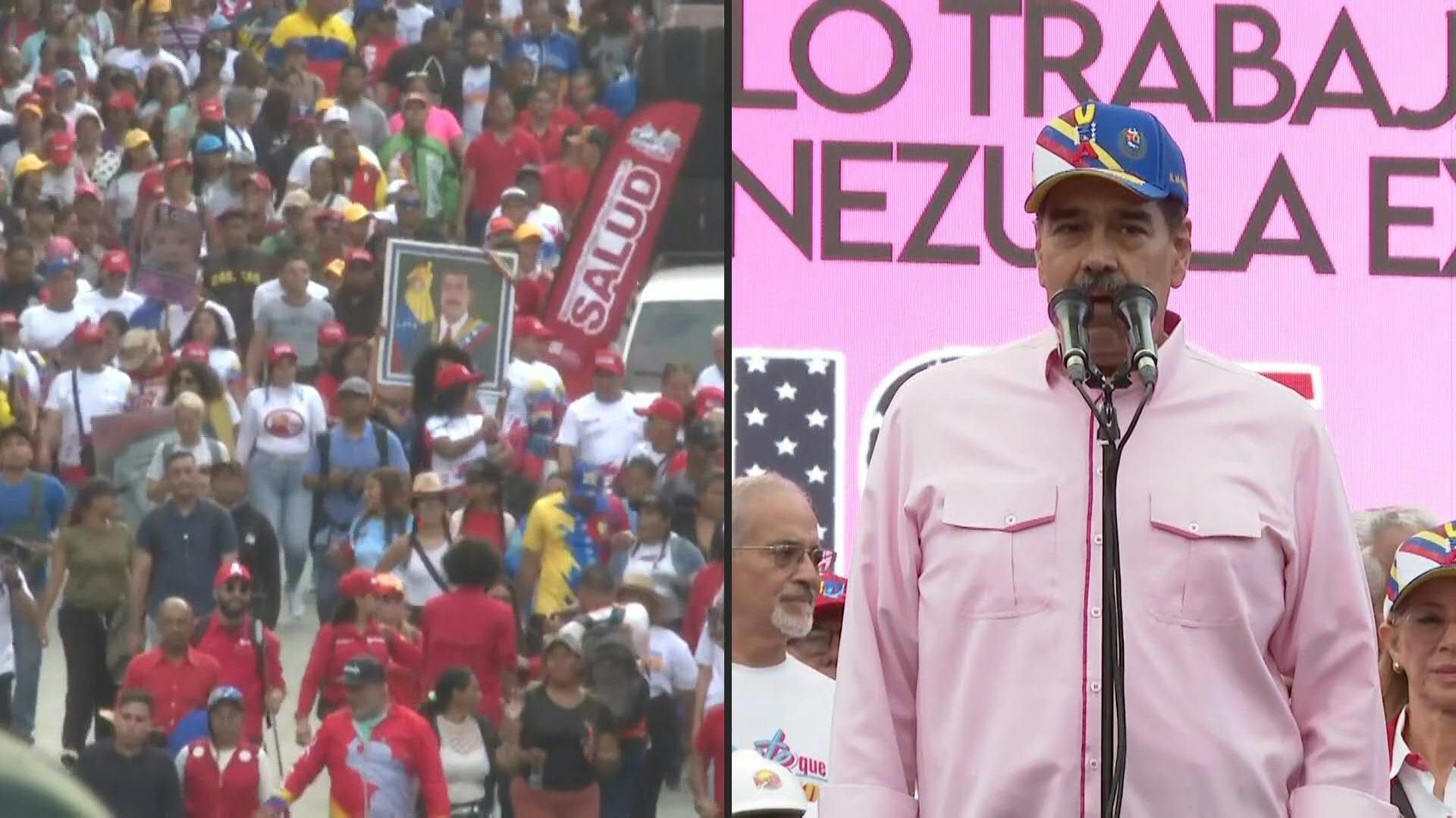 Video: Caracas May Day march calls for release of nationals jailed in El Salvador