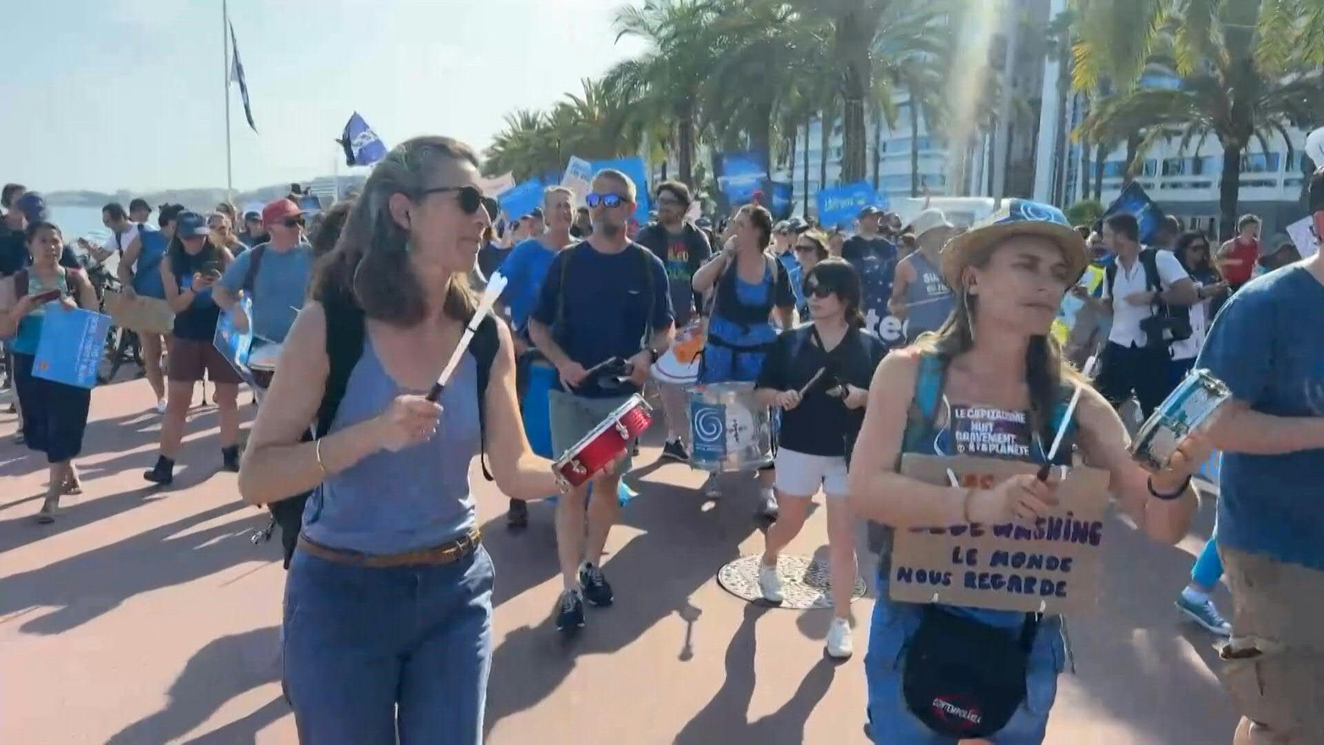 'Blue Walk' in Nice ahead of the opening of the UN Ocean Summit