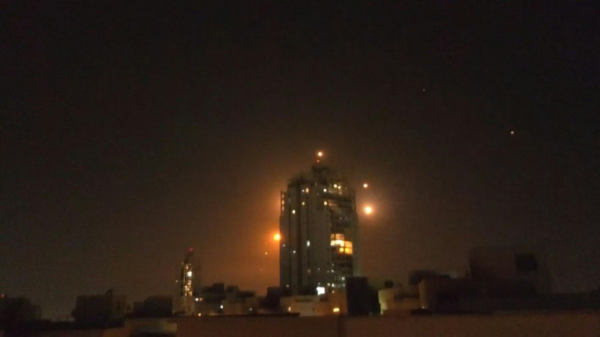 Air defence systems in action as Iran missiles streak over central Israel