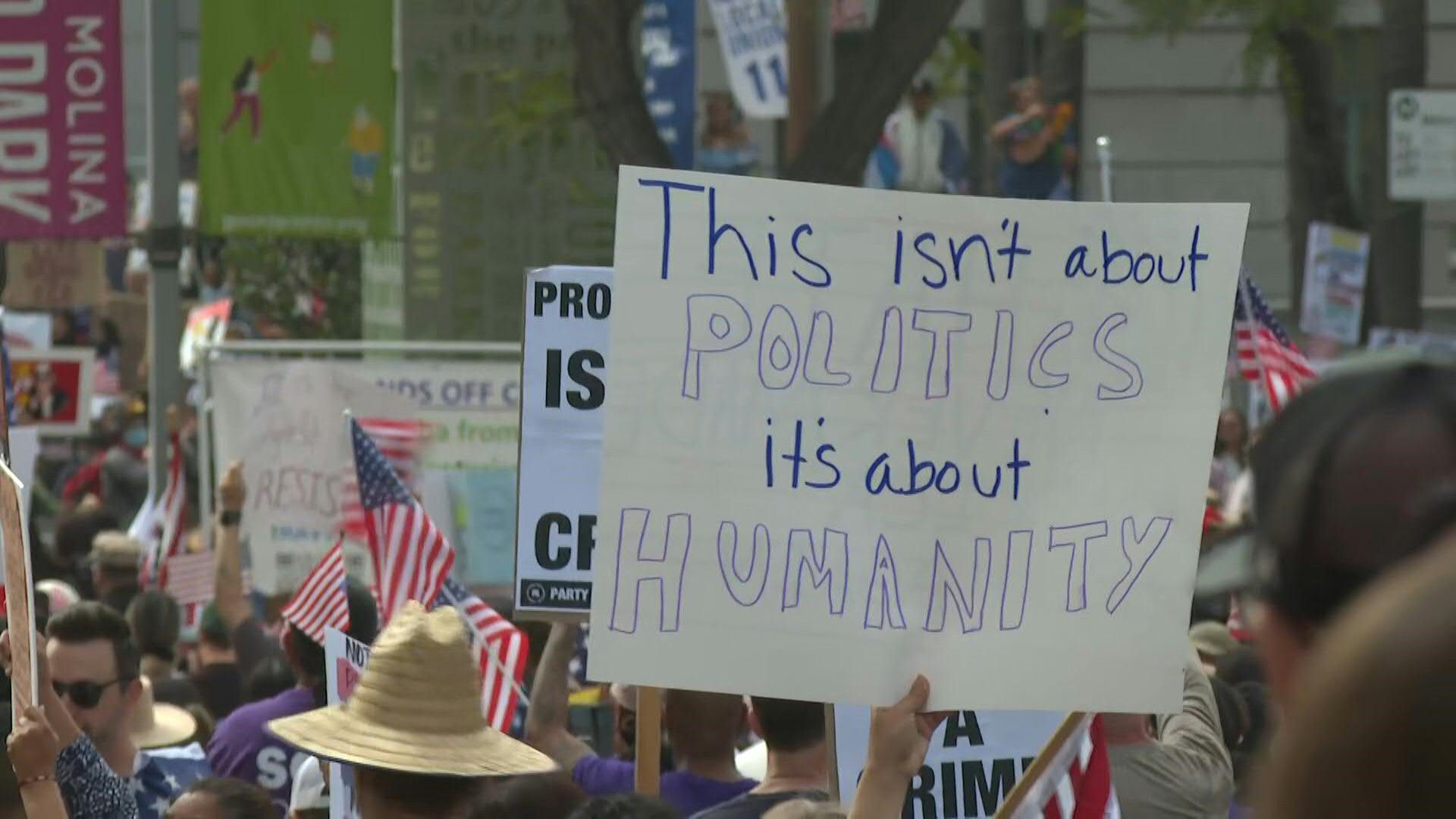 Video: Protesters gather in LA against US President Trump, ICE ahead of military parade