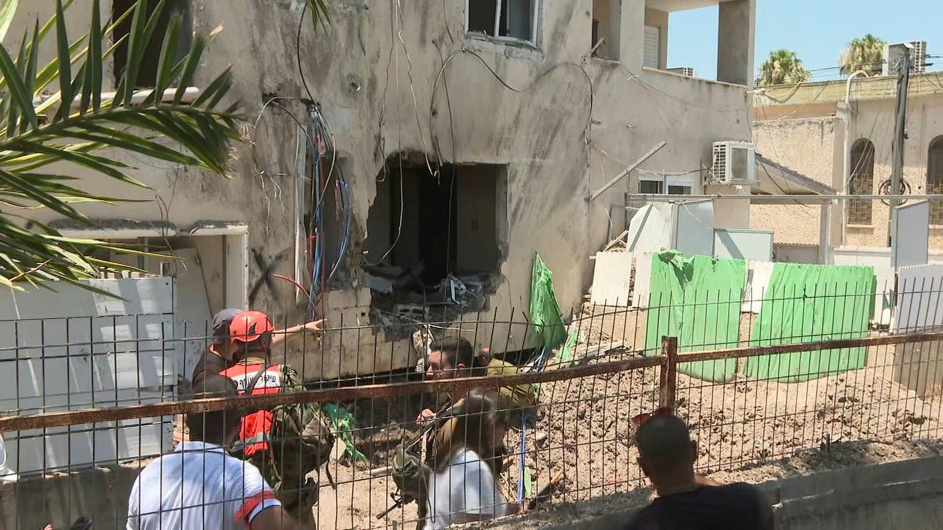 Damage at residential building hit by drone in north Israel