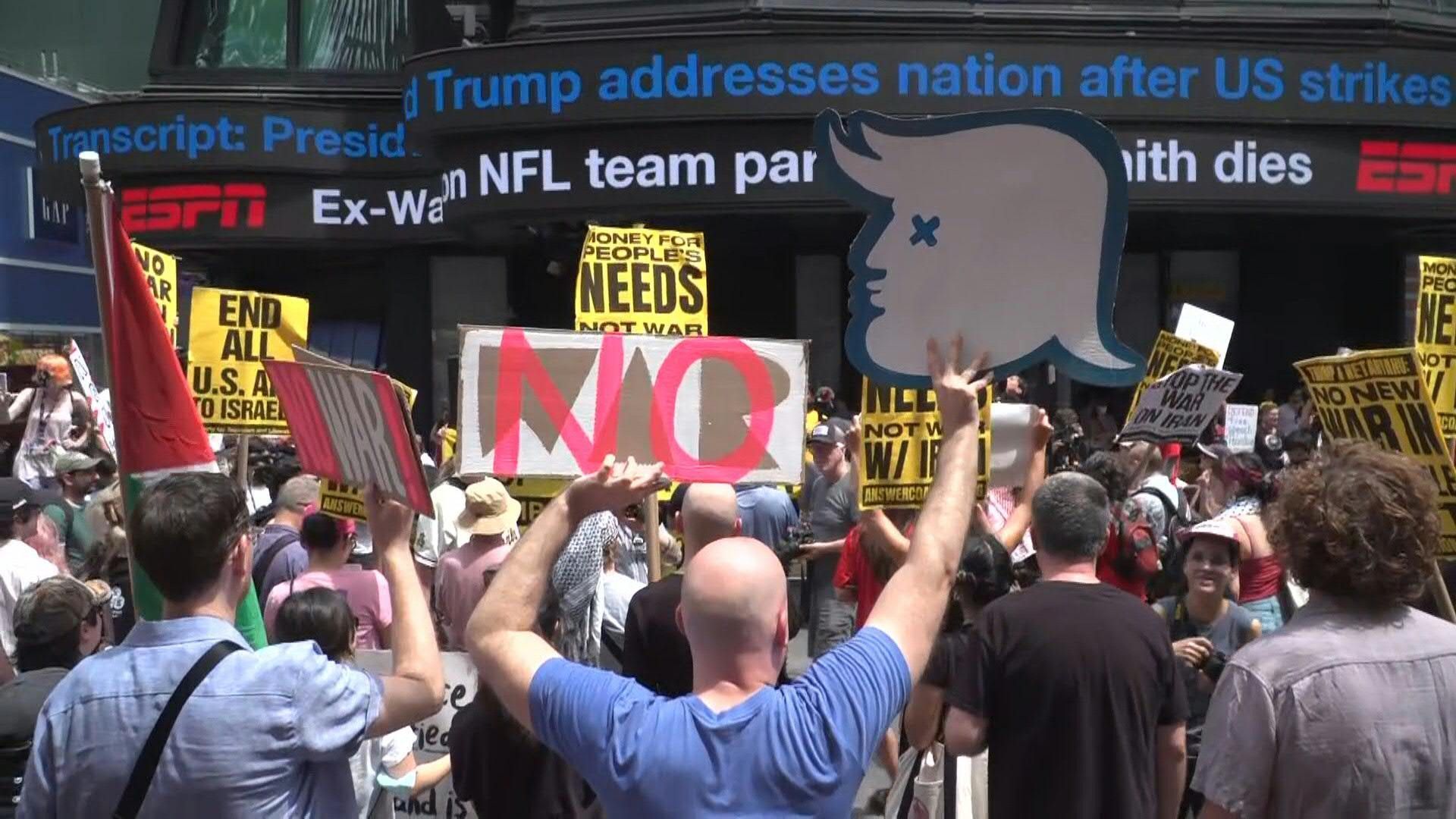 Protesters gather in New York against US strikes in Iran
