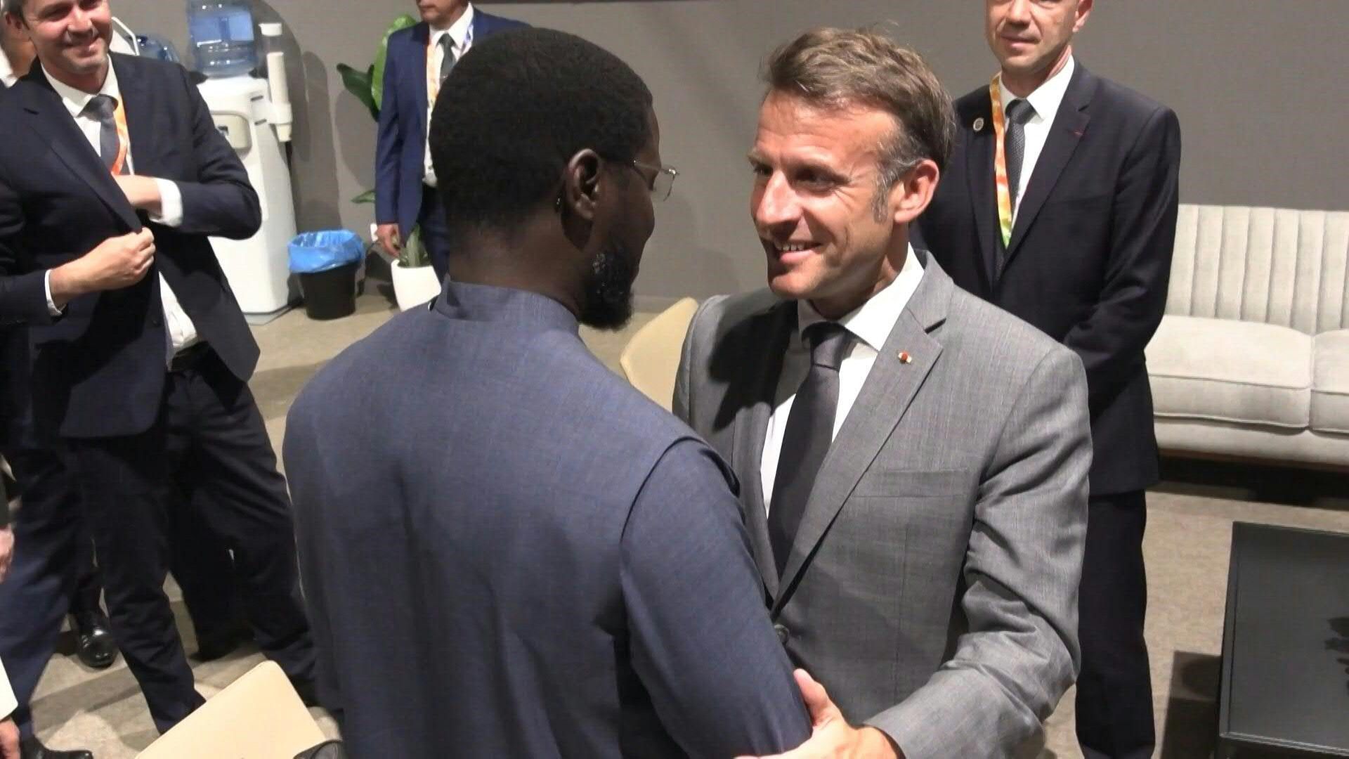 French President Macron meets with Senegalese counterpart Faye in Seville