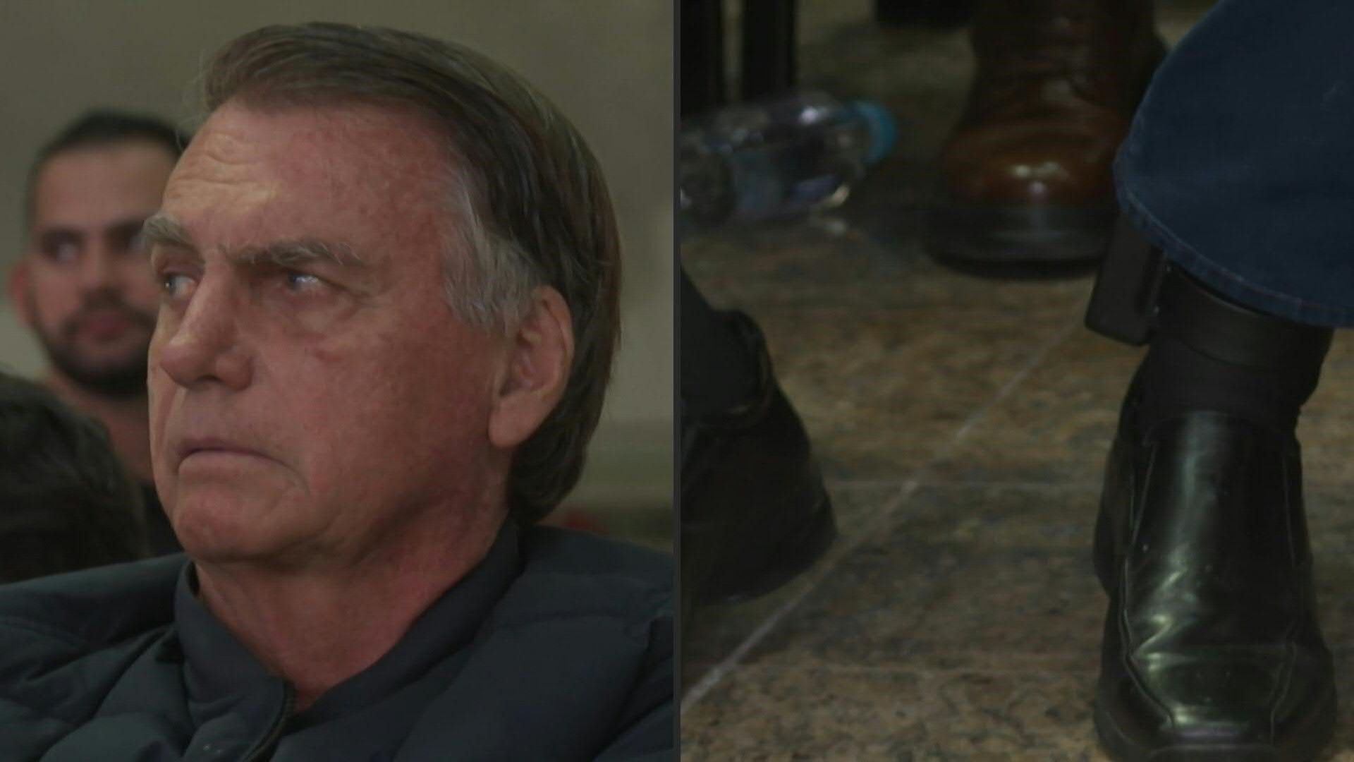 Bolsonaro attends mass on the outskirts of Brasilia wearing ankle monitor