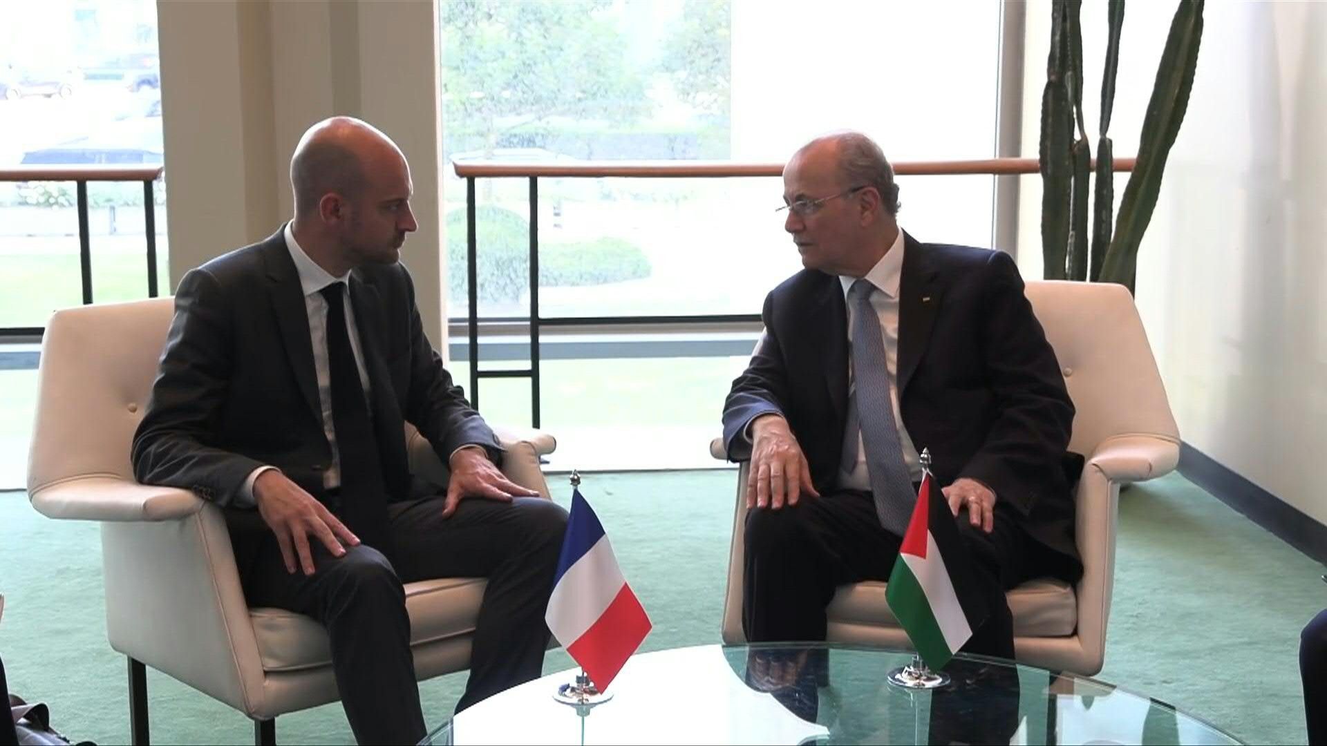 Video: French Foreign Minister Barrot and Palestinian Prime Minister Mustafa hold bilateral meeting