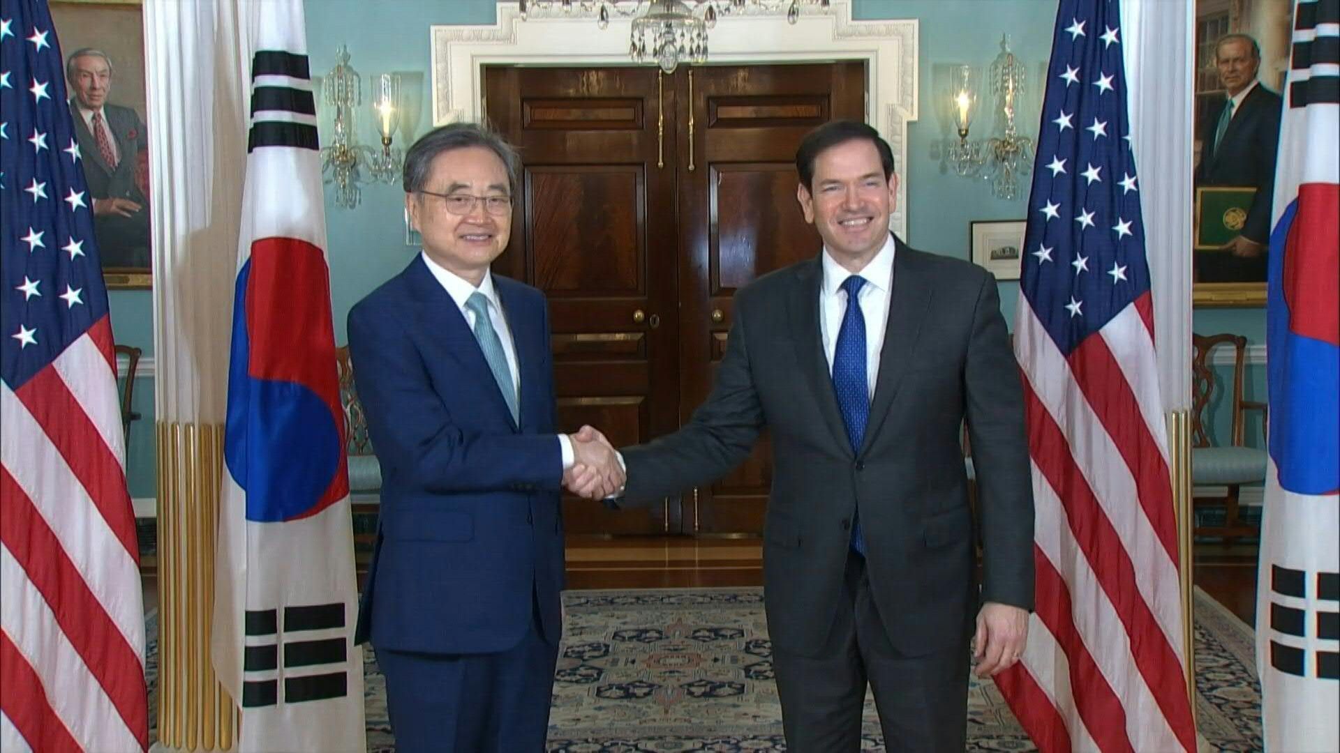 US Secretary of State Rubio meets with South Korean Foreign Minister Cho Hyun in DC
