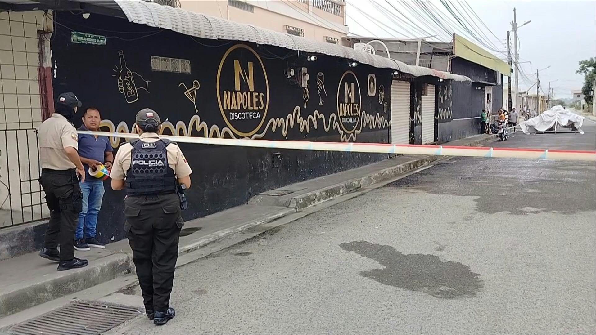 Images outside Ecuador nightclub where eight people were killed