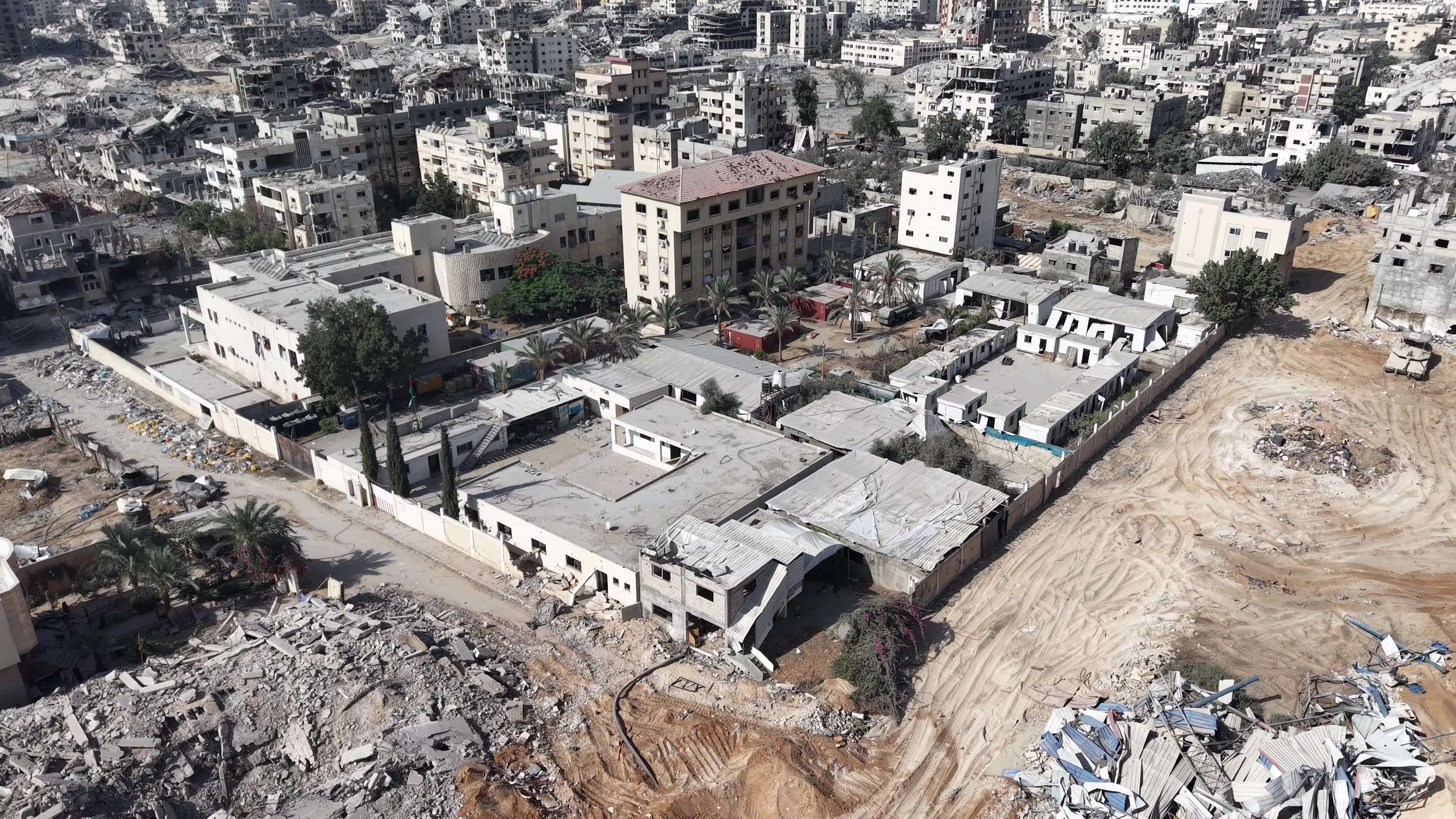 Video: Aerial images of the Jordanian hospital in Gaza City during a media tour with the Israeli army
