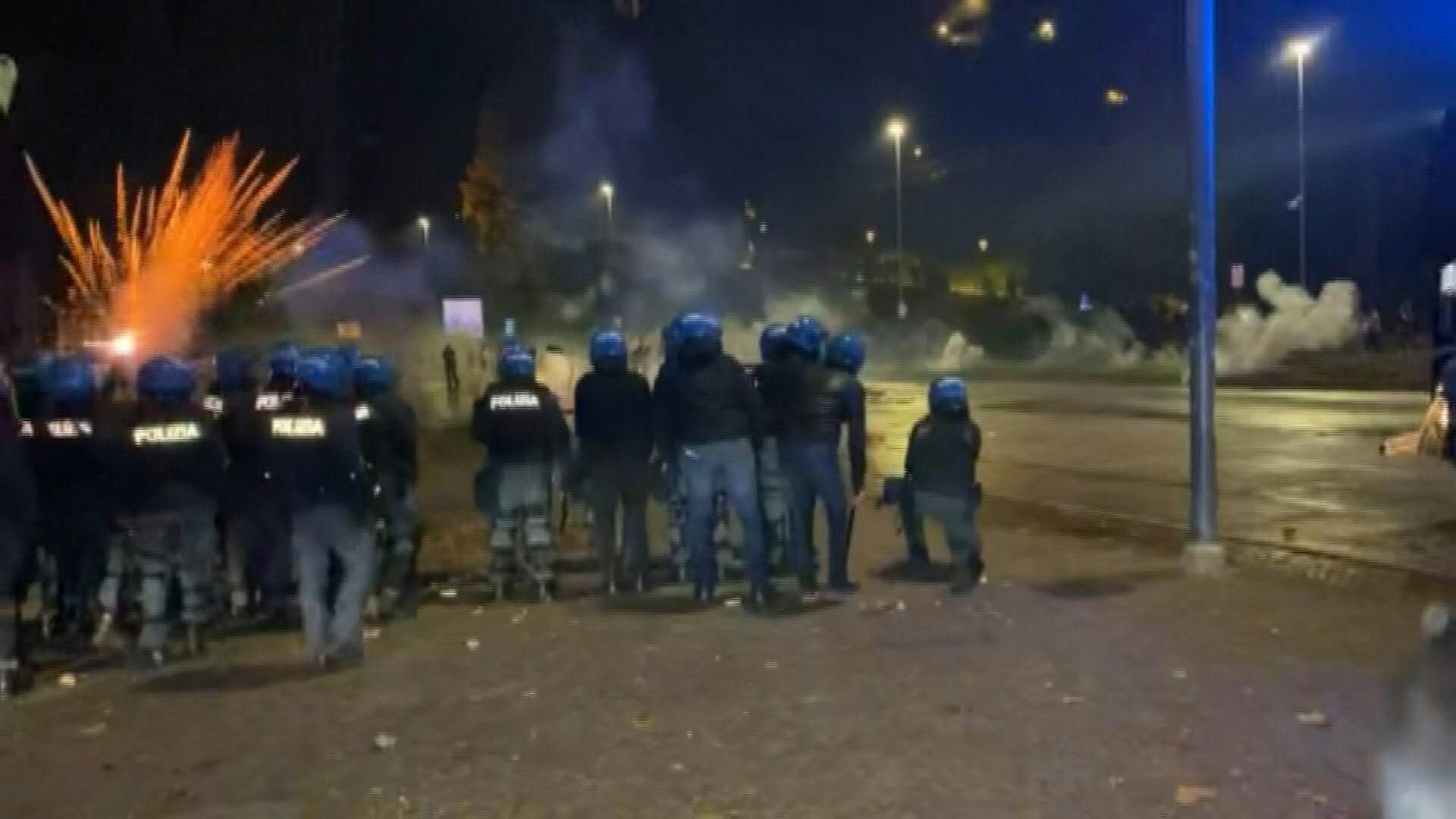 Police clash with pro-Palestinian protesters during Italy-Israel World Cup qualifier