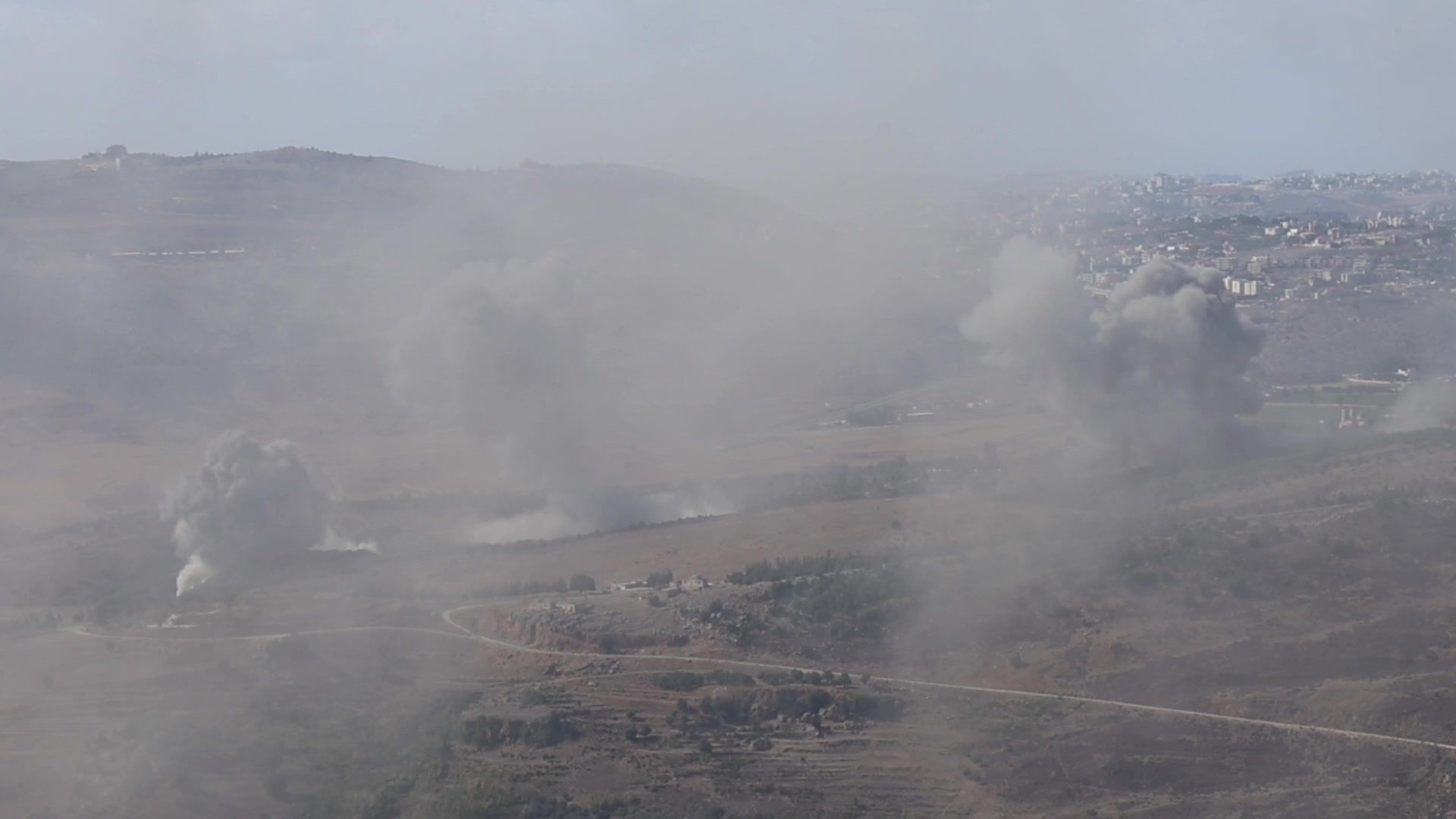Smoke billows after Israeli strikes on south Lebanon
