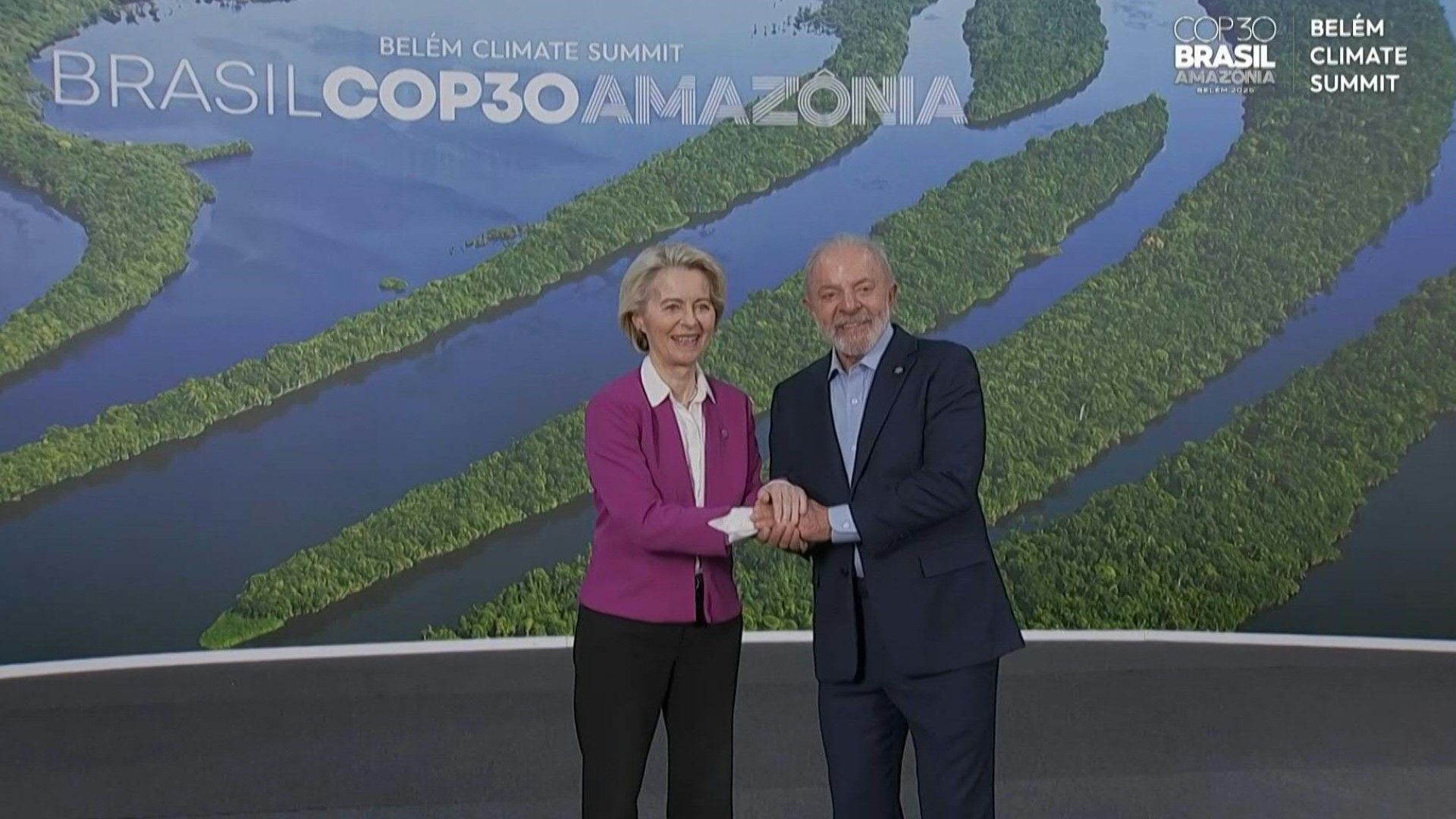 Video: European Commission chief von der Leyen welcomed by Brazil's Lula ahead of COP30