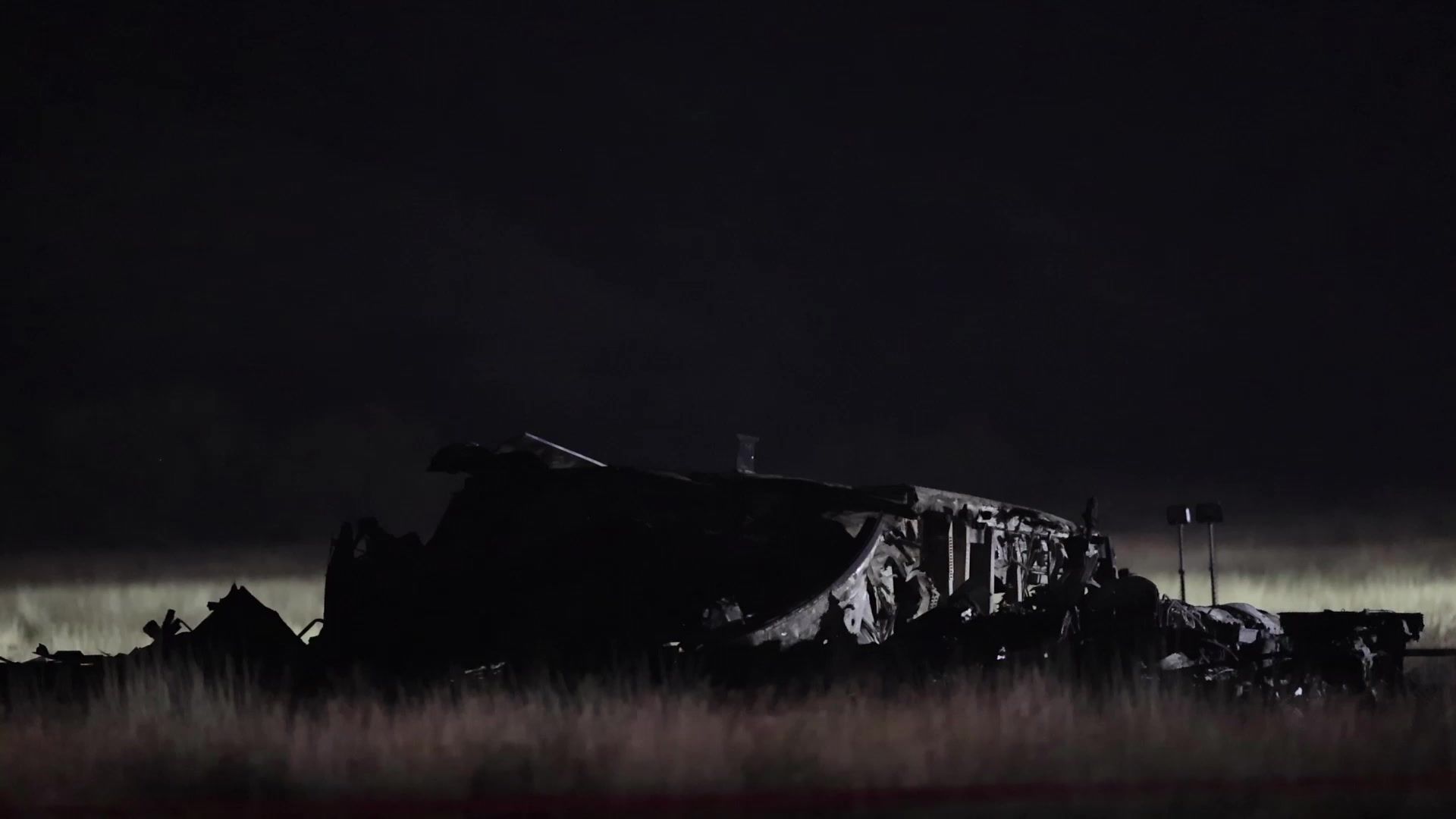 Video: Night shots of wreckage after Turkish military plane crashes in Georgia