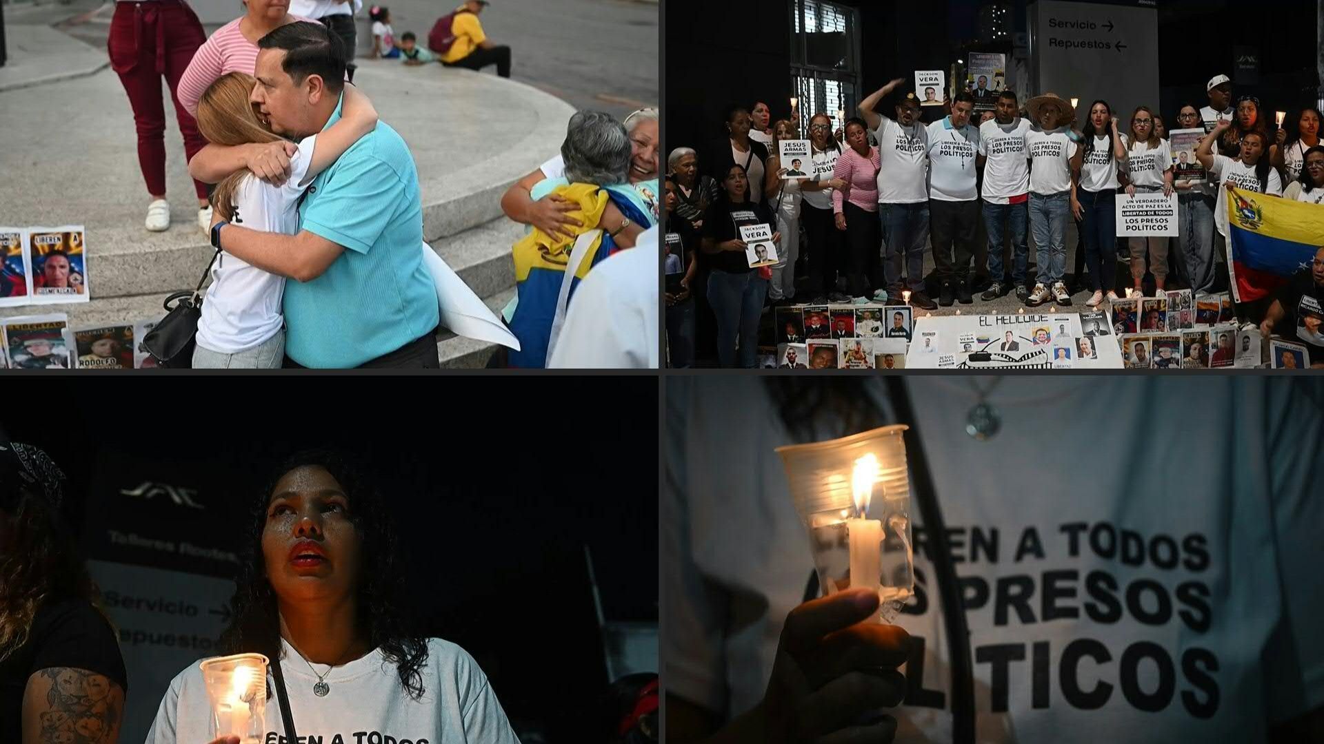 Newly-released-prisoners-attend-vigil-outside-detention-center-in-Venezuela