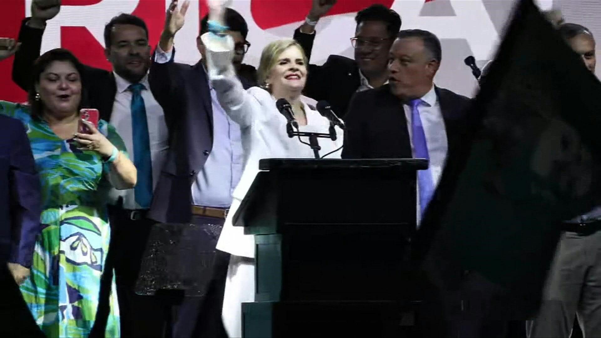 Video: Costa Rica's Laura Fernandez greets supporters as she claims victory in presidential election