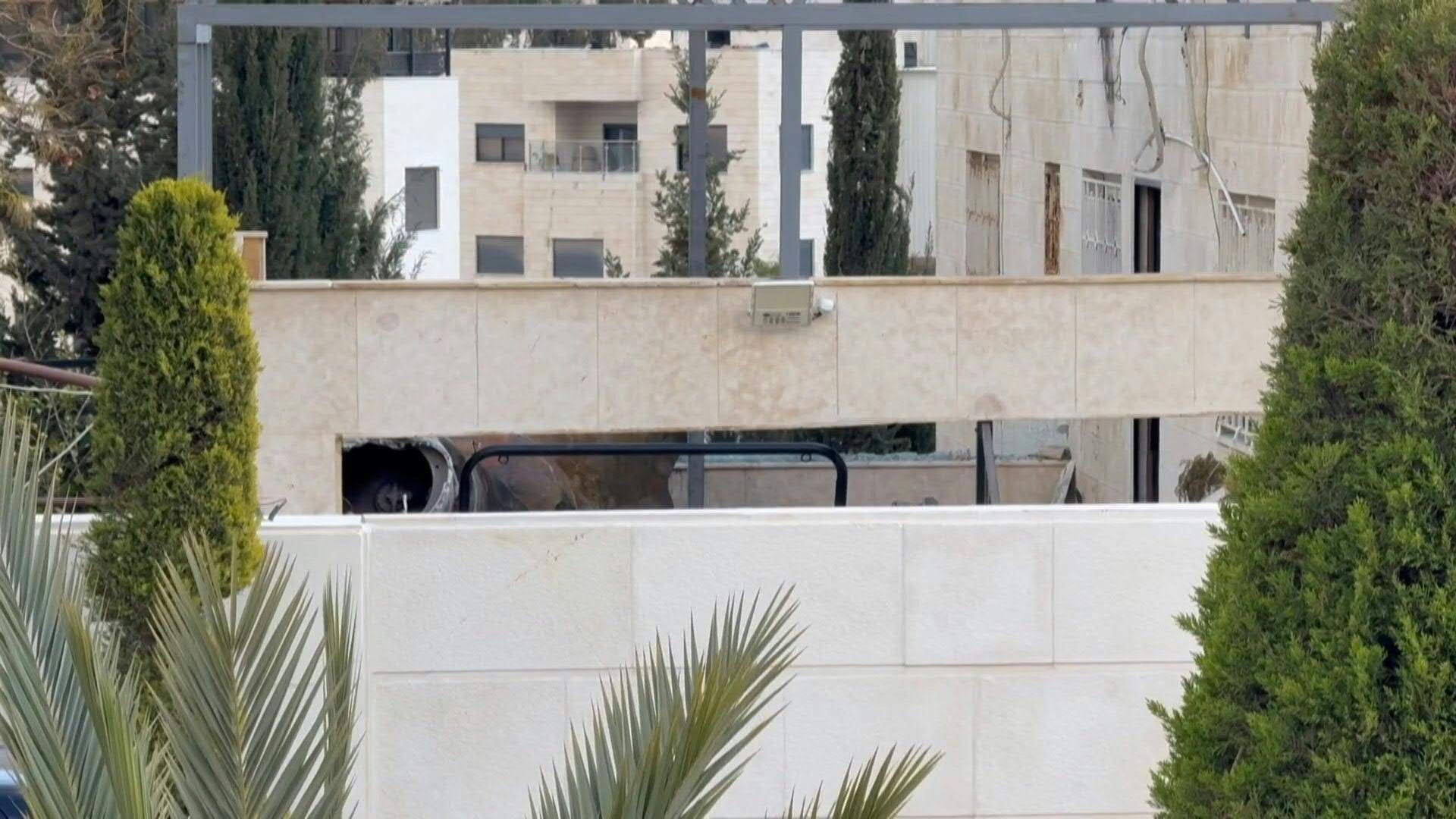 Video: Jordan security forces close off area where balistic missile fragments were found