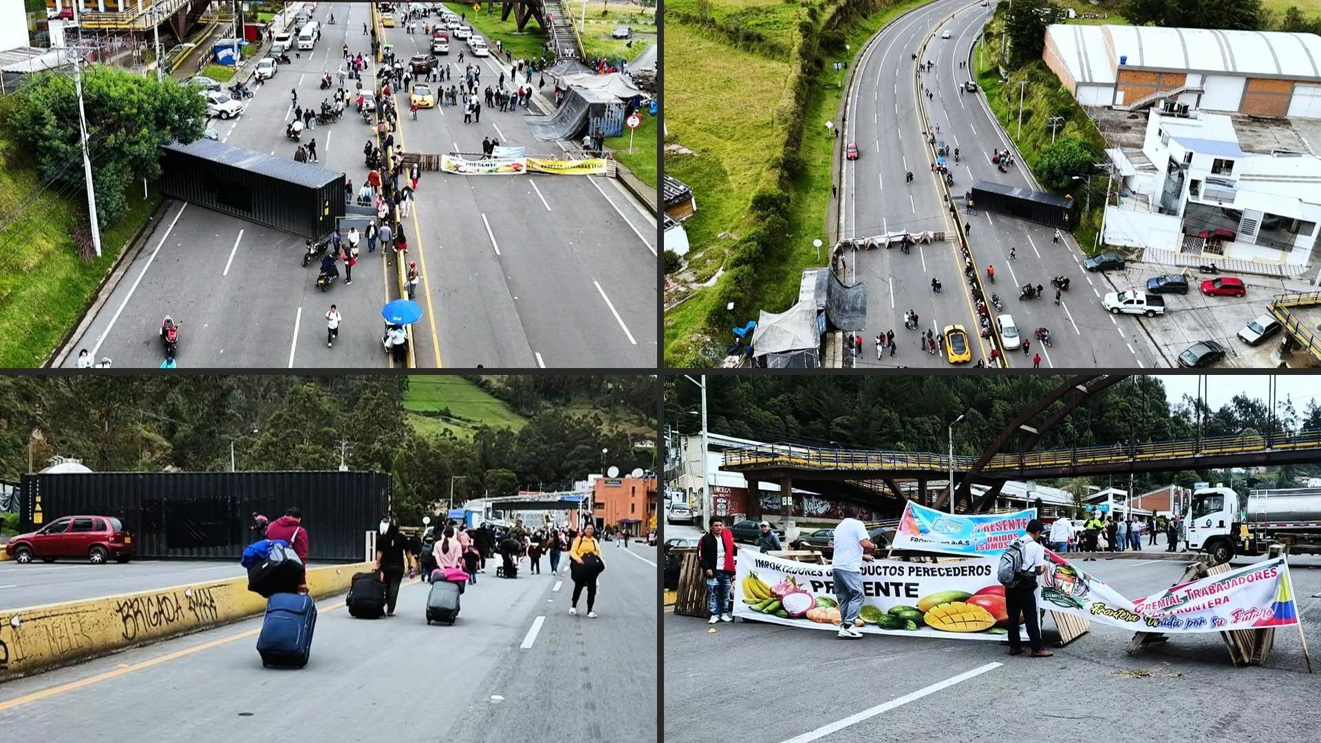 Video: Traders block road on Colombia–Ecuador border