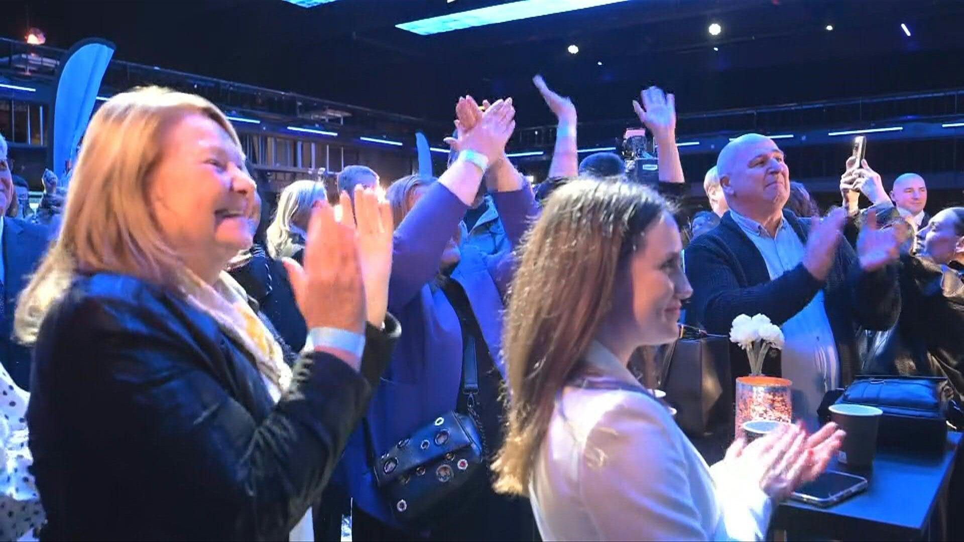 Video: Golob supporters cheers as Slovenia exit poll gives liberals narrow lead