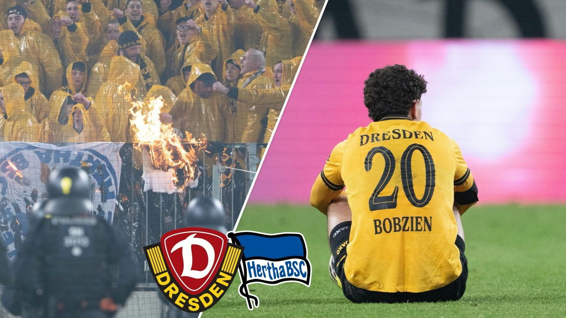 Video: Kritik nach Fan-Krawallen: Hertha-Sieg in Dresden überschattet