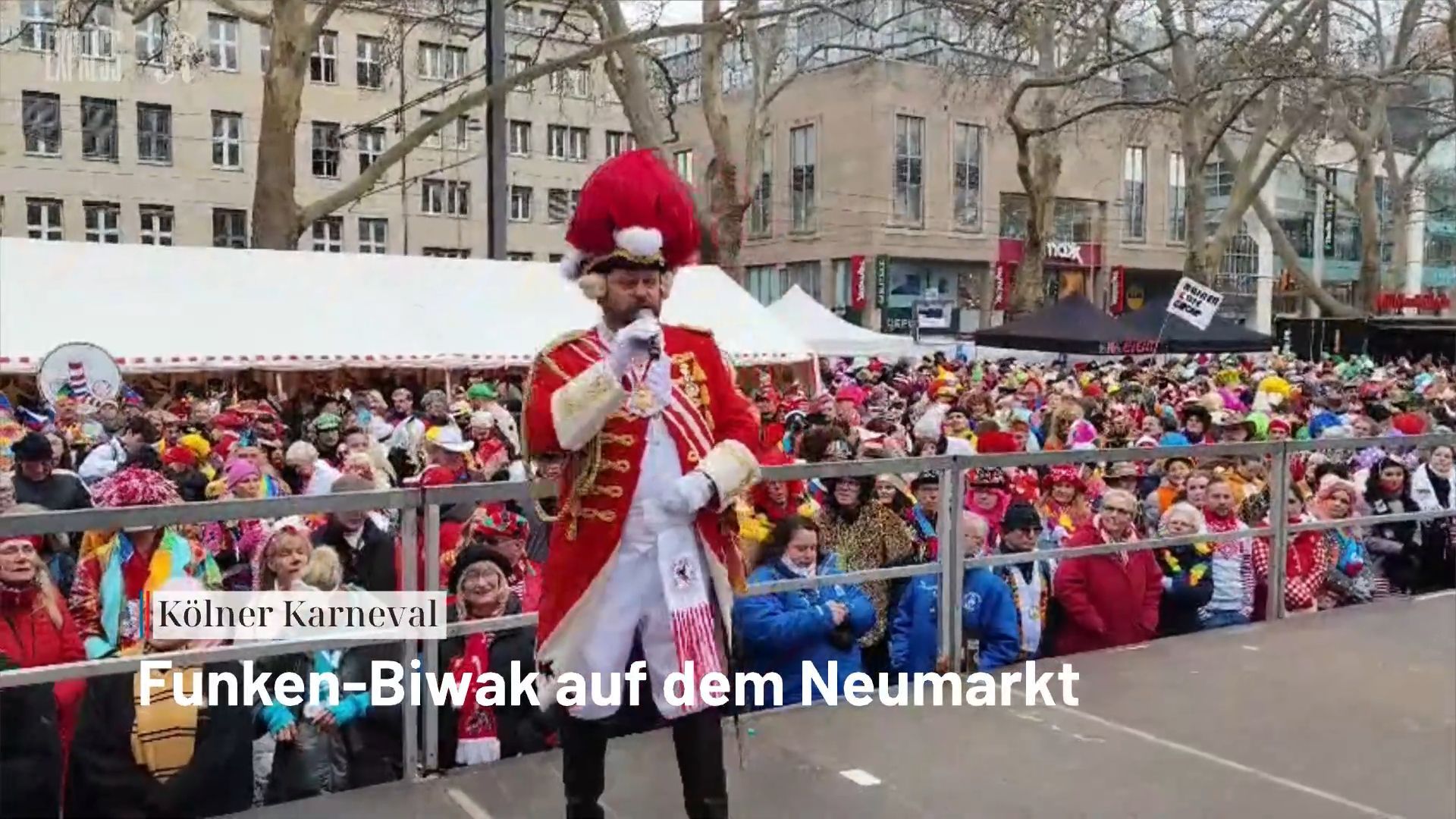 Video: Kölner Karneval: Funken-Biwak auf dem Neumarkt
