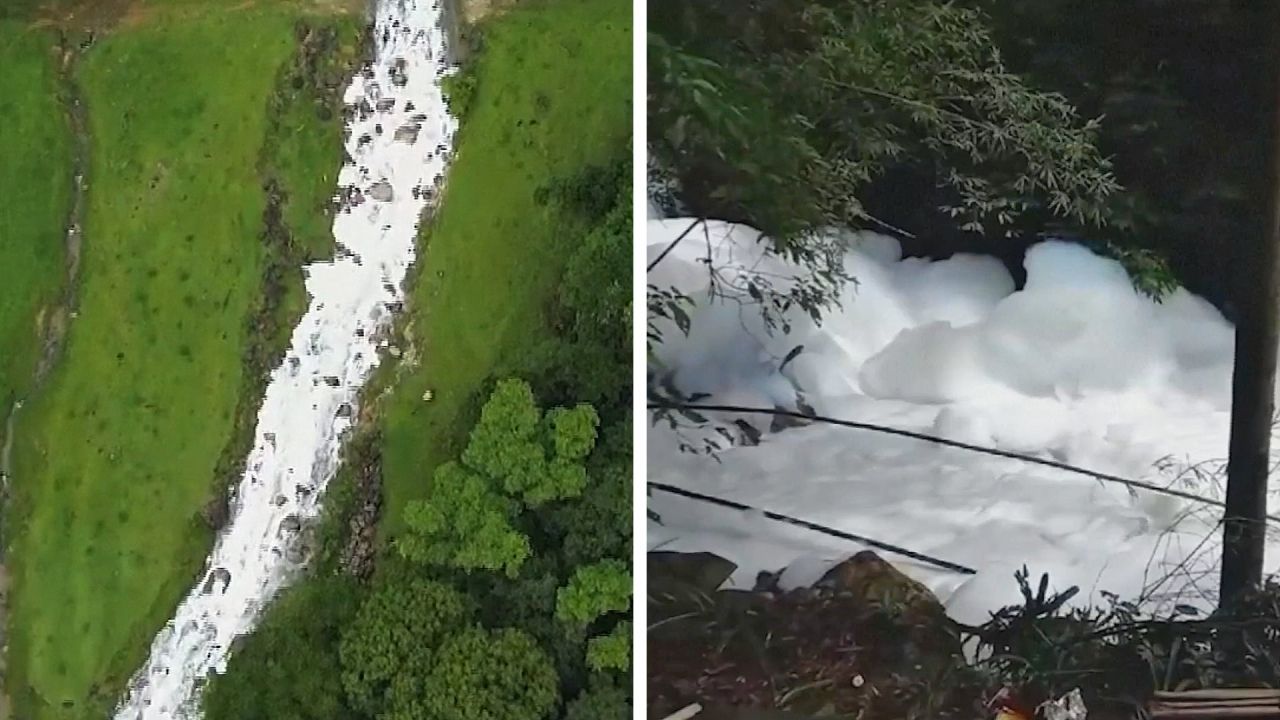 Giftiger Schaum: Fluss in Brasilien verseucht – Tausende ohne Wasser