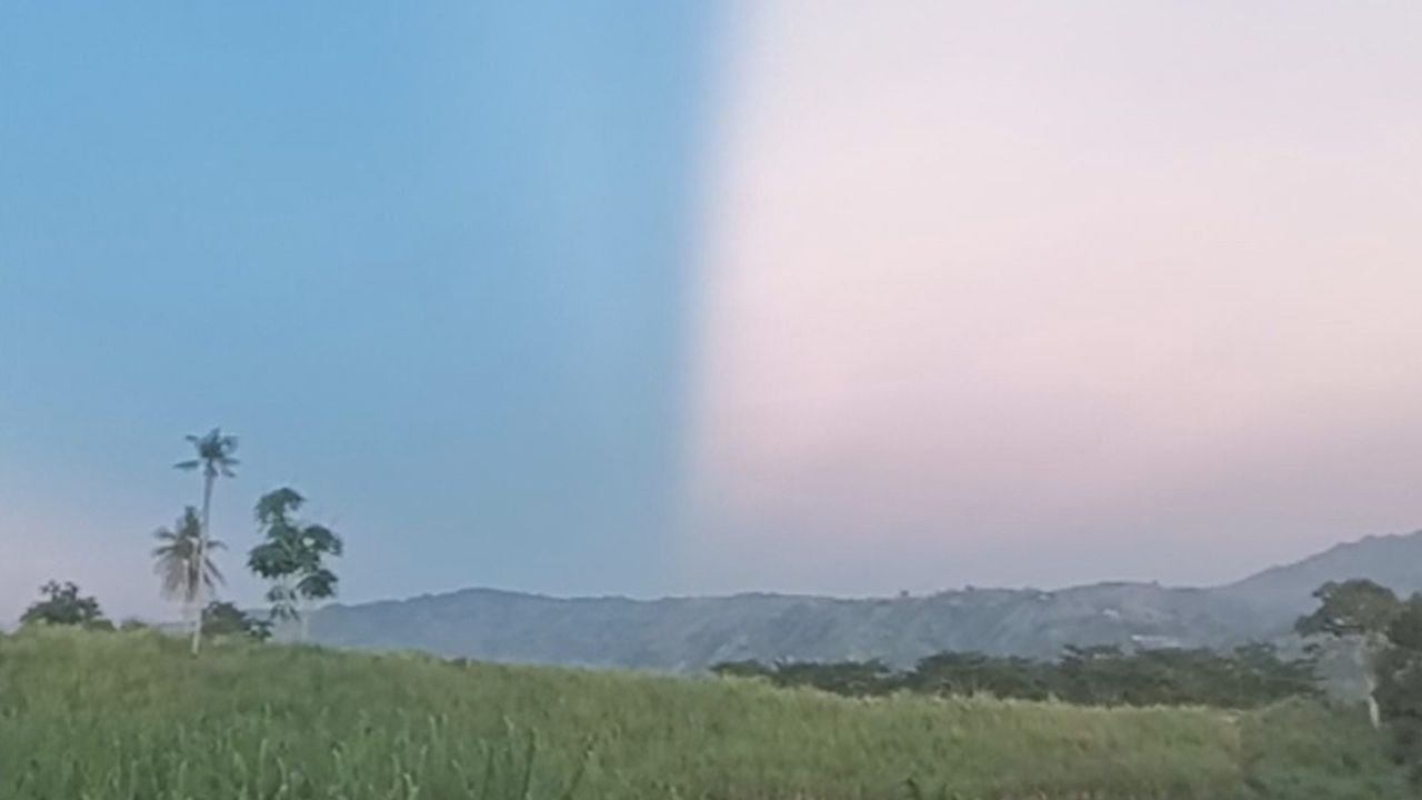 Seltsames Himmelsphänomen: Atmosphäre färbt sich halb weiß