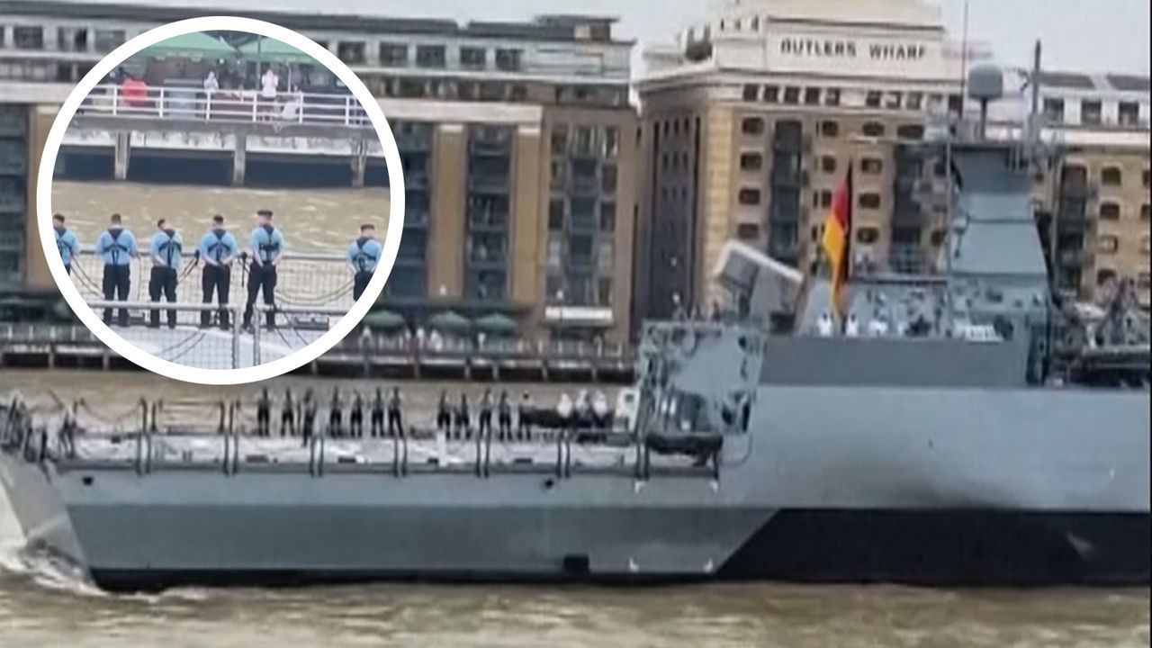 Einzug mit Darth Vader: Deutsches Kriegsschiff irritiert Londoner