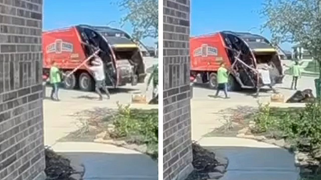 Spaß bei der Arbeit: Müllmänner treten mit Stöcken zum Duell an