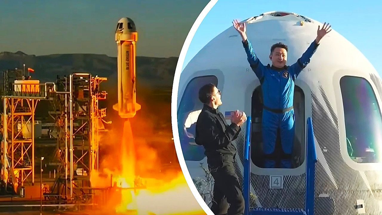 Video: Ins All mit Jeff Bezos: Krypto-Milliardär hebt mit Blue Origin ab