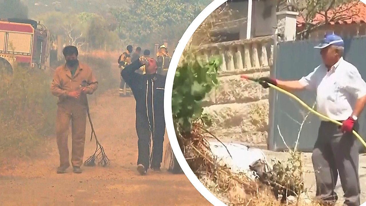 Waldbrände in Spanien: Dorfbewohner bekämpfen Flammen mit Gartenschläuchen