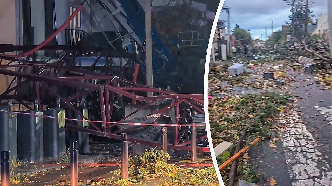 Baukräne stürzten wie Dominosteine um: Tornado wütet bei Paris