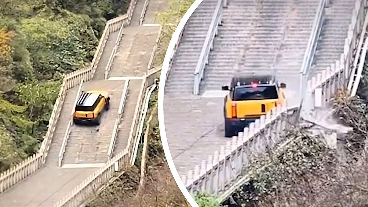 Video: China will Range-Rover-Stunt imitieren: Autohersteller scheitert kläglich