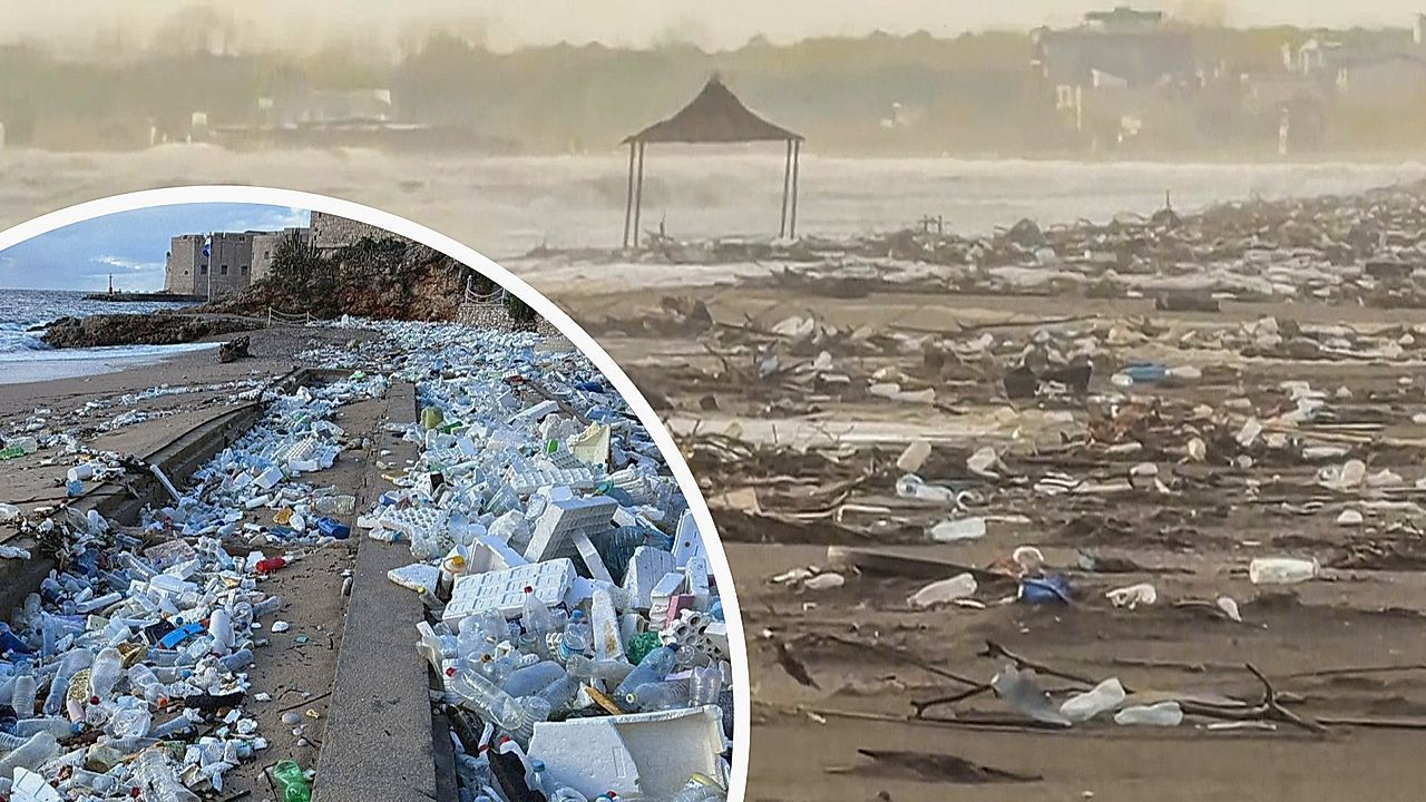 Video: Müllflut nach Wintersturm: Plastik überschwemmt östliche Adria