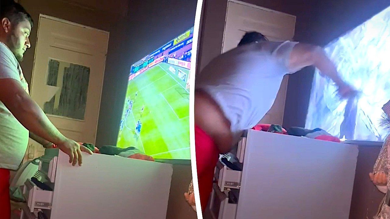 Video: Fan meltdown turns living room into chaos